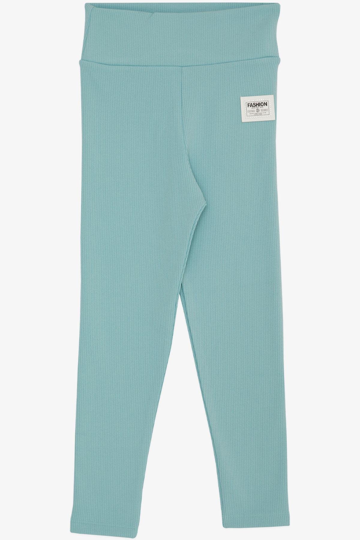 Breeze Kız Çocuk Tayt Fashion Armalı Taşlı Su Yeşili (8-14 Yaş)