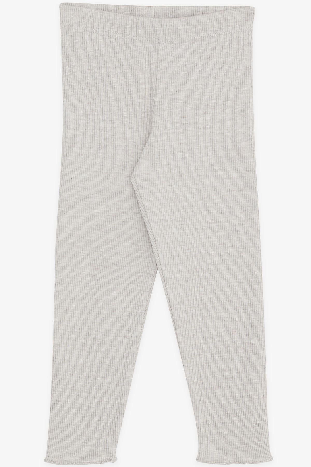 Breeze Kız Çocuk Tayt Fitilli Basic Bej Melanj (3-8 Yaş)