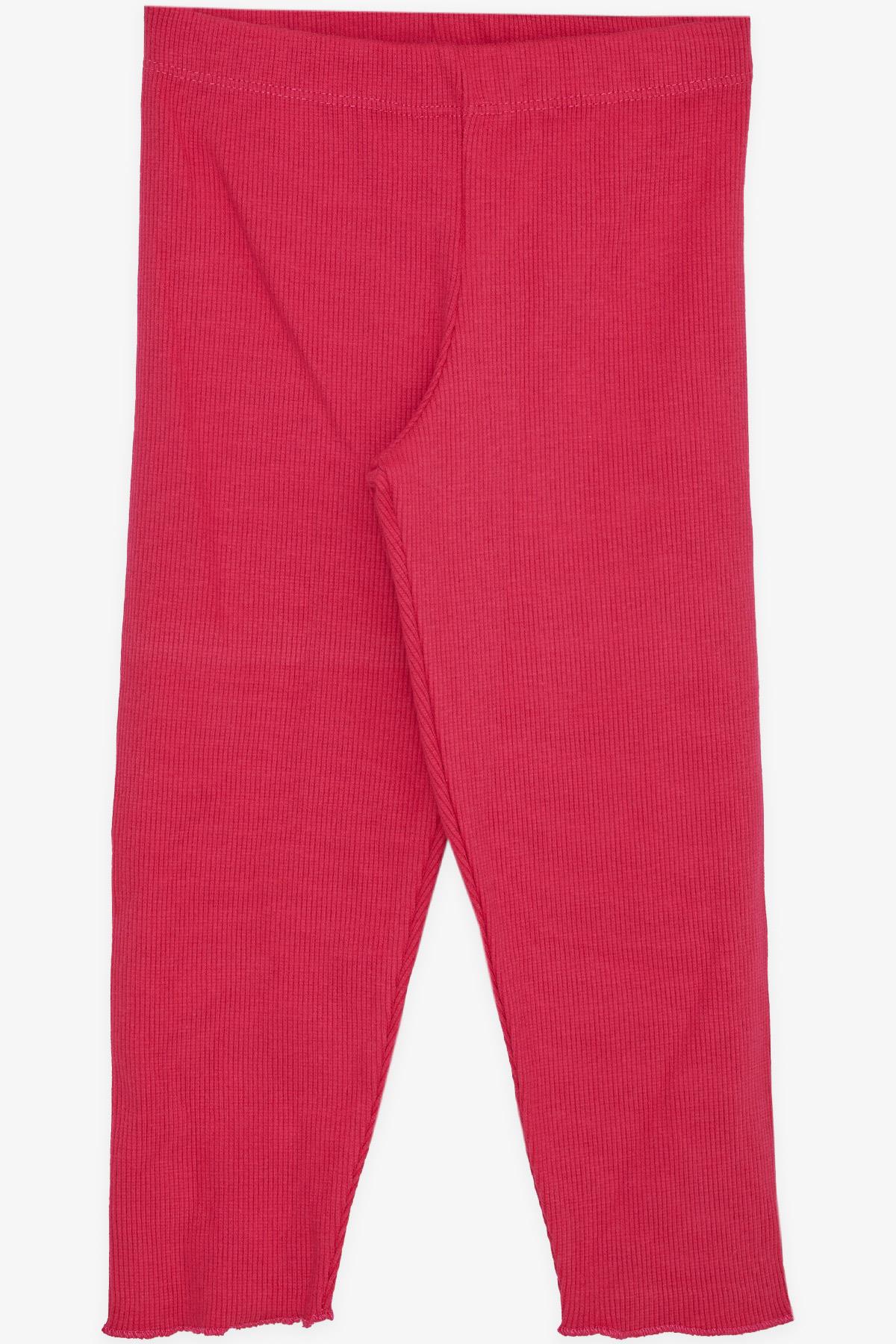 Breeze Kız Çocuk Tayt Fitilli Basic Fuşya (3-8 Yaş)