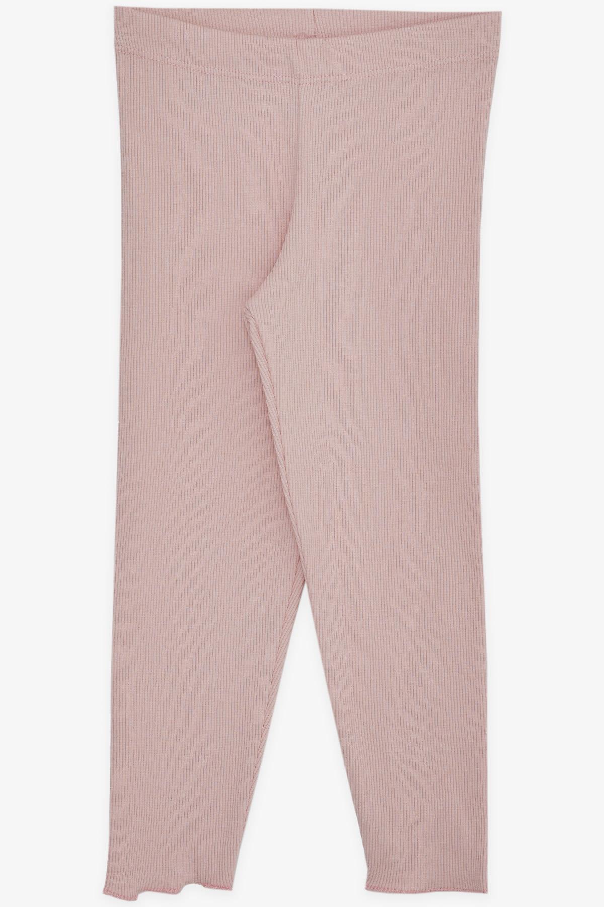 Breeze Kız Çocuk Tayt Fitilli Basic Pudra (3-8 Yaş)