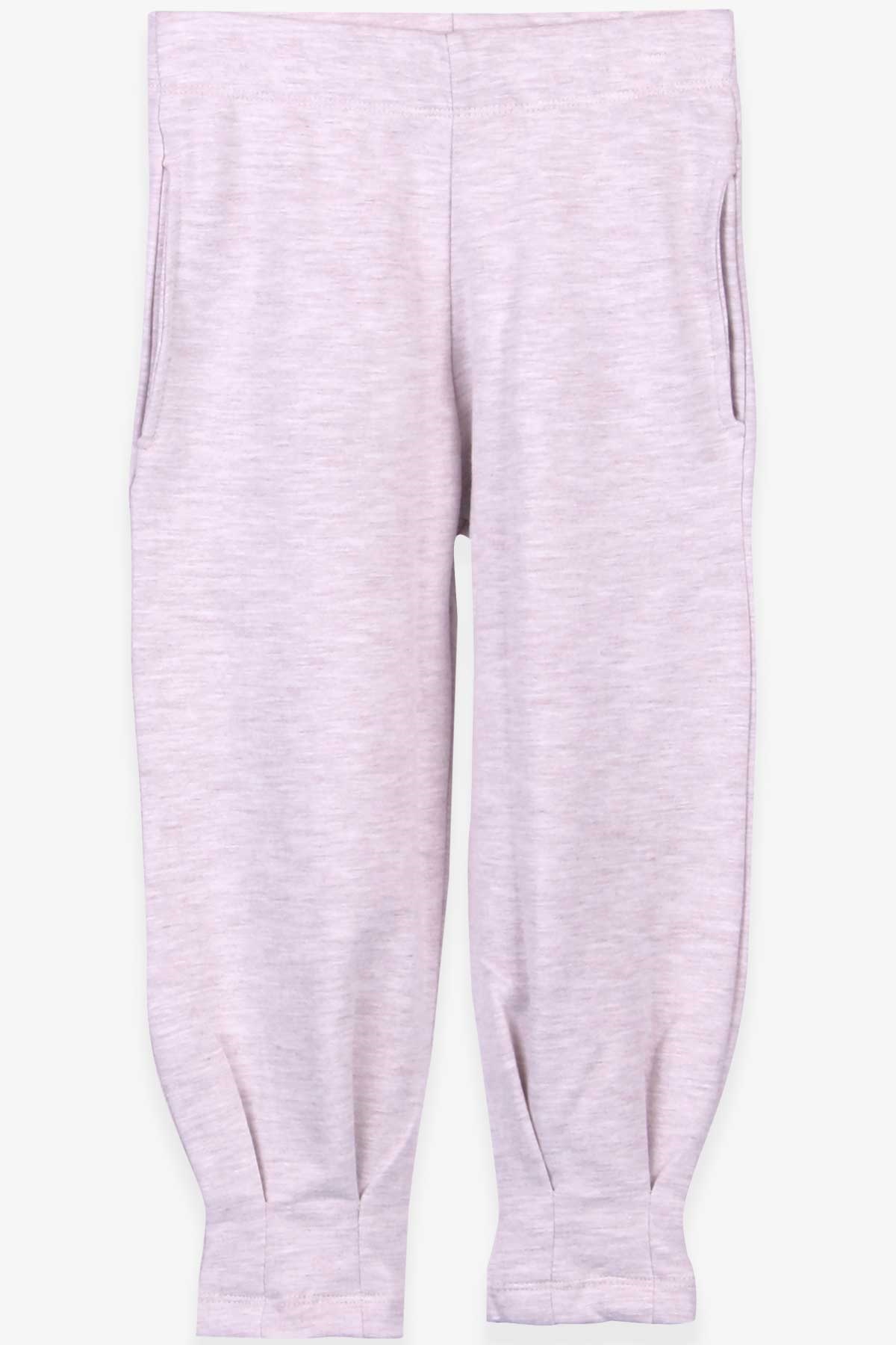 Breeze Kız Çocuk Tayt Pantolon Basic Cepli Bej Melanj (3-8 Yaş)