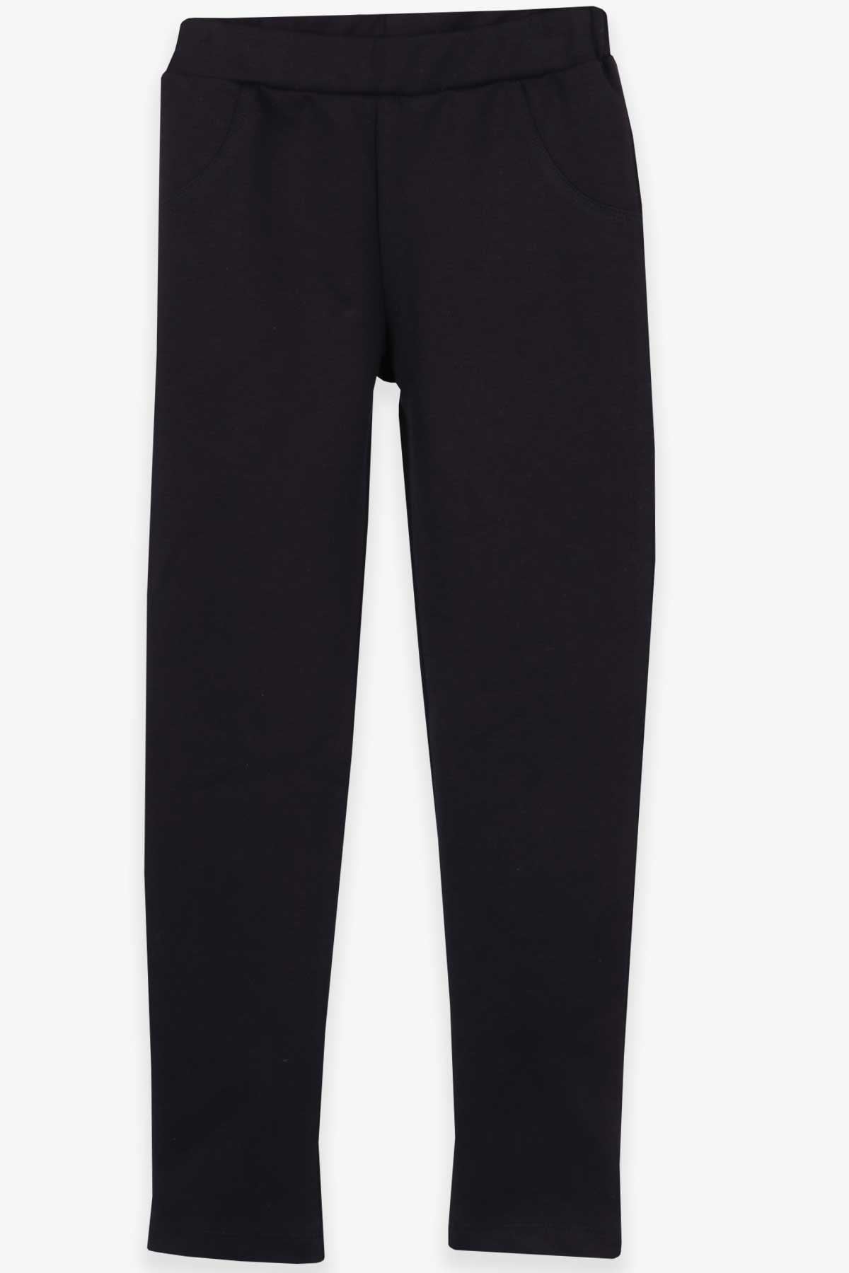 Breeze Kız Çocuk Tayt Pantolon Basic Siyah (8-14 Yaş)