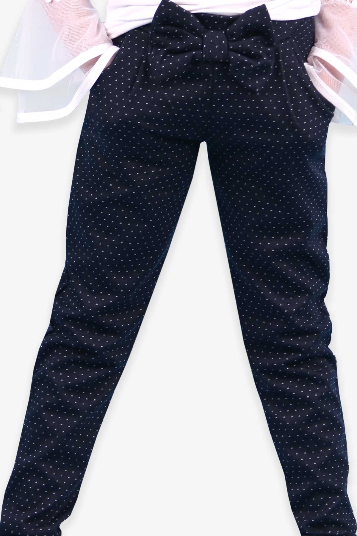 Breeze Kız Çocuk Tayt Pantolon Desenli Lacivert (5-10 Yaş)