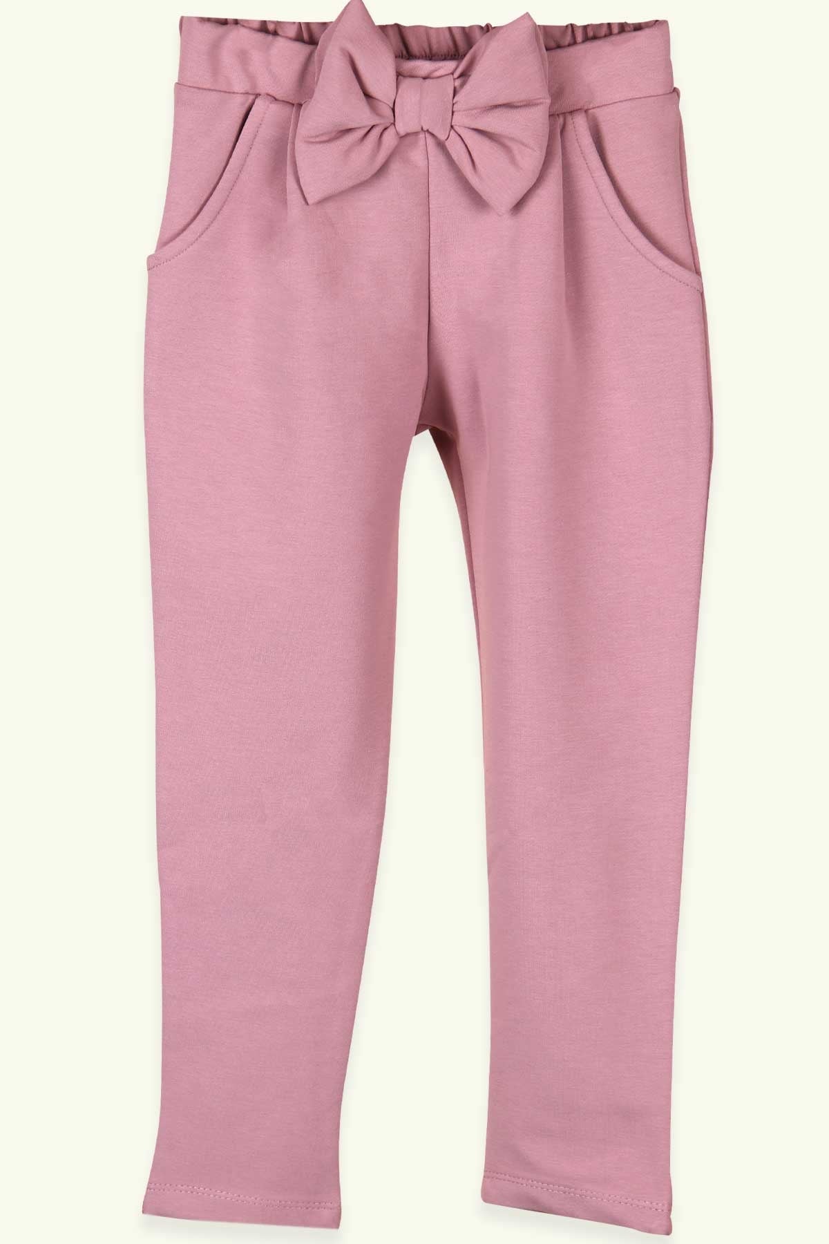 Breeze Kız Çocuk Tayt Pantolon Fiyonklu Cepli Gülkurusu (5-10 Yaş)