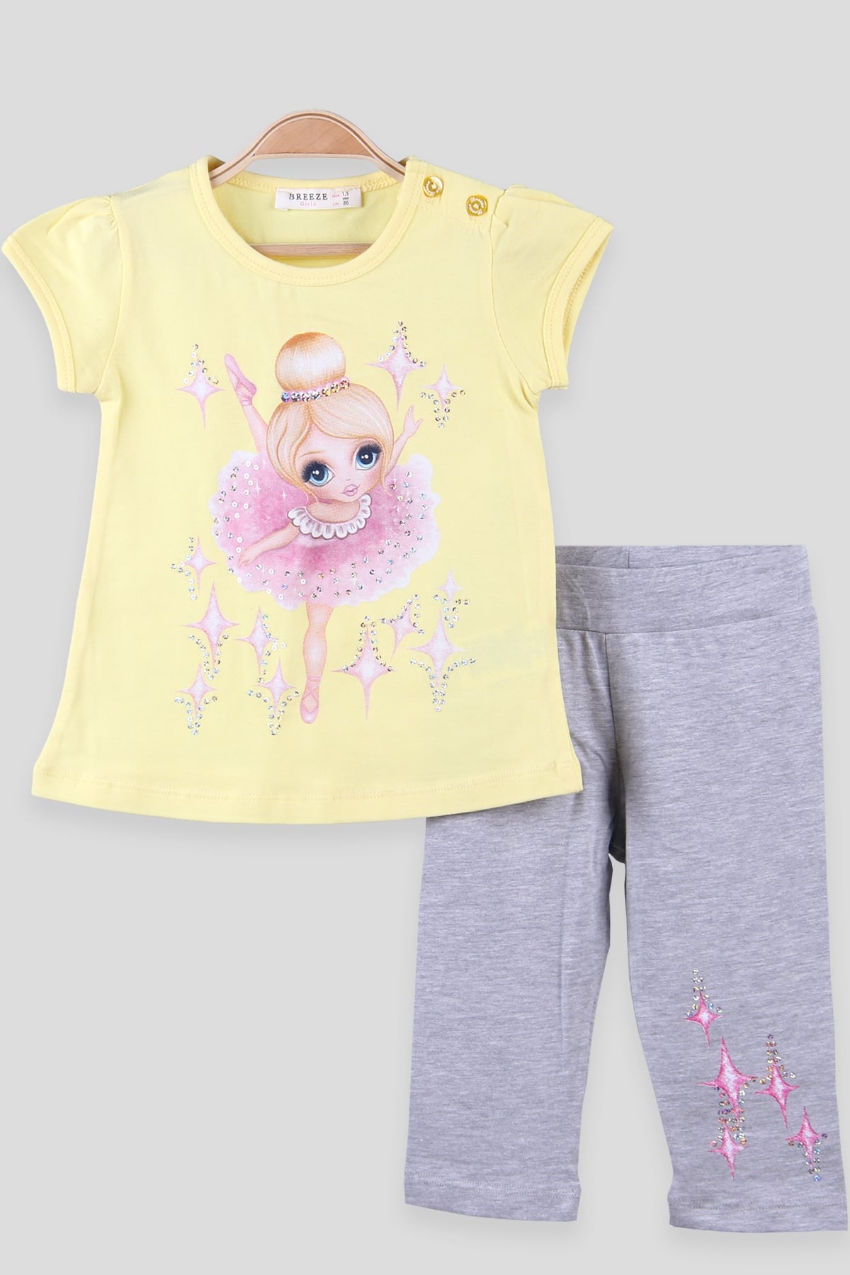 Breeze Kız Çocuk Taytlı Takım Balerinli Sarı (1.5-5 Yaş)