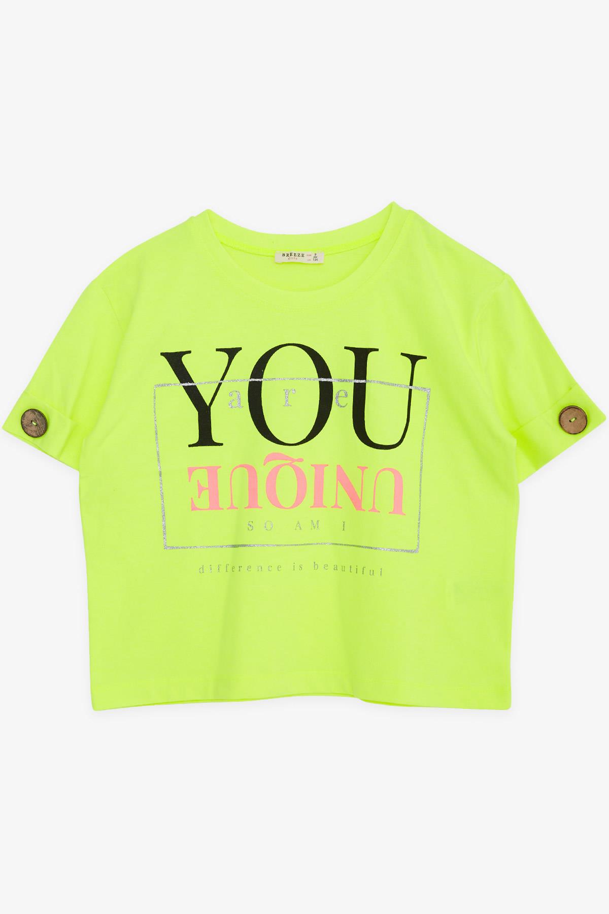 Breeze Kız Çocuk Tişört Baskılı Fıstık Yeşili (9-16 Yaş)