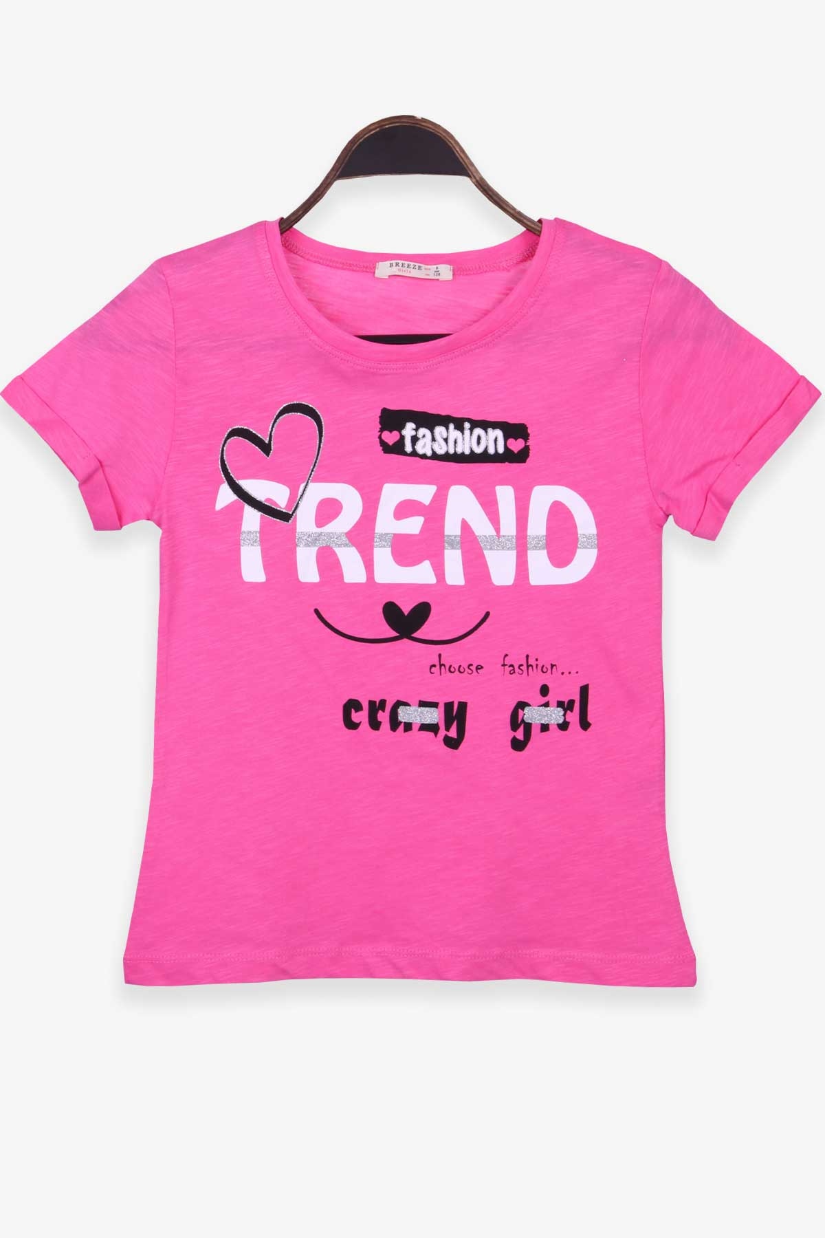 Breeze Kız Çocuk Tişört Baskılı Pembe (8-14 Yaş)