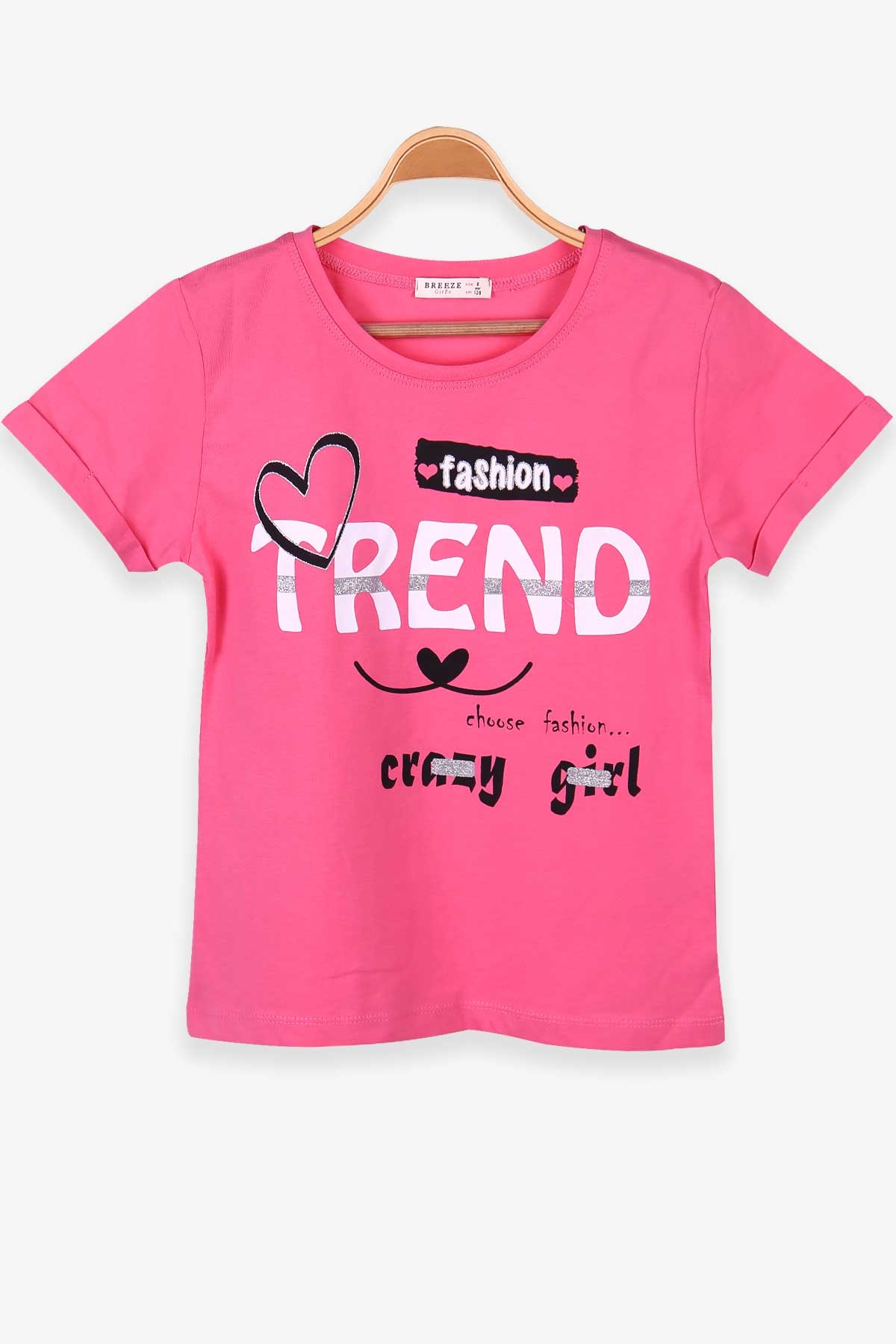 Breeze Kız Çocuk Tişört Baskılı Pembe (8-14 Yaş)