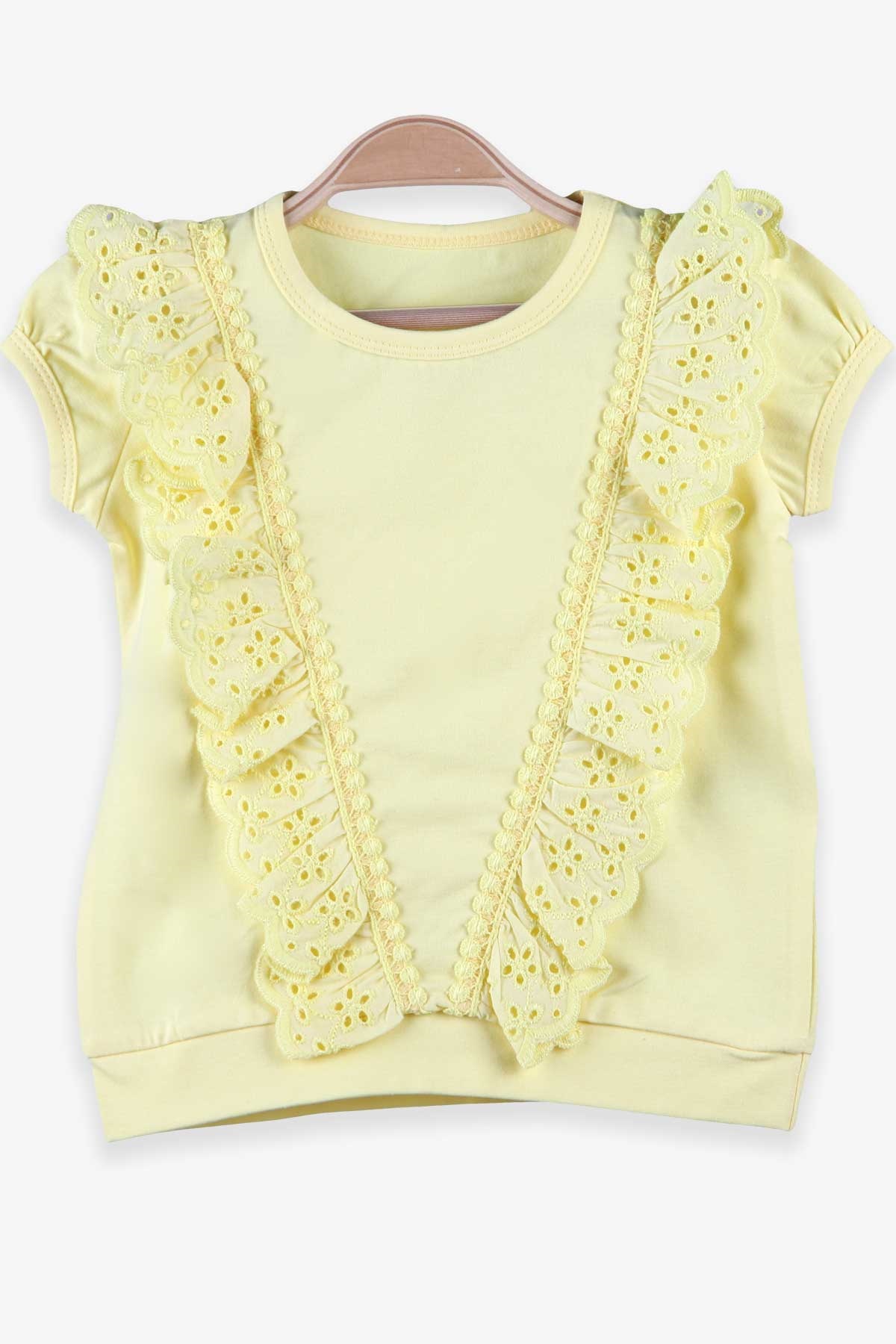 Breeze Kız Çocuk Tişört Güpürlü Sarı (1.5-5 Yaş)