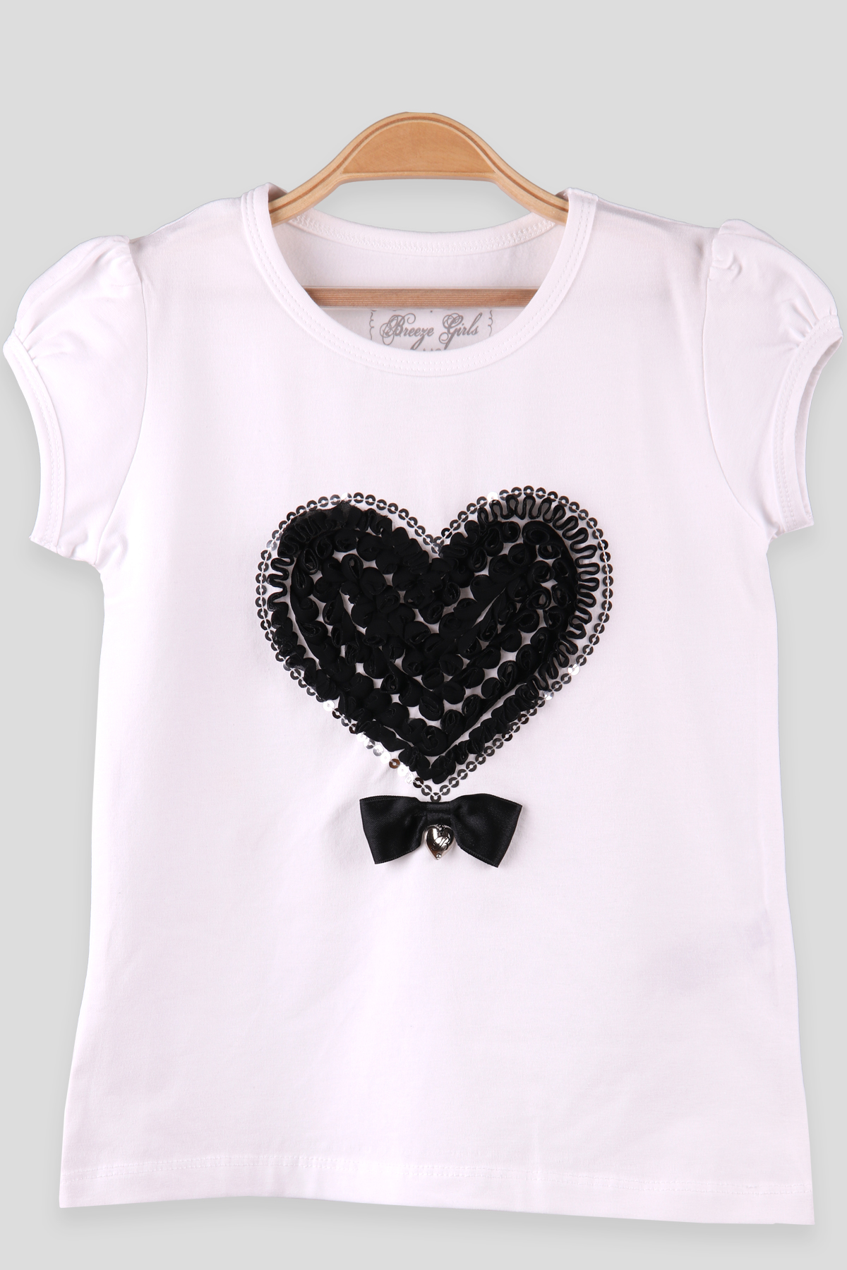Kalpli Siyah 5-10 Yaş - Kız Çocuk Tişört | Breeze