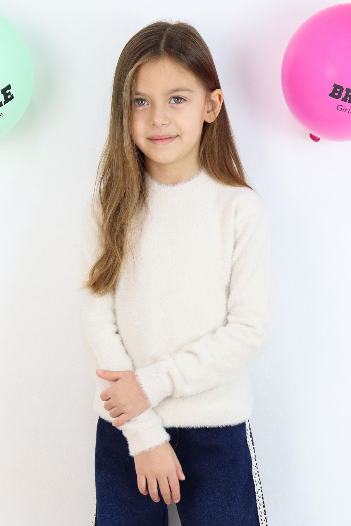 Breeze Kız Çocuk Triko Kazak Basic Bej (8-14 Yaş)