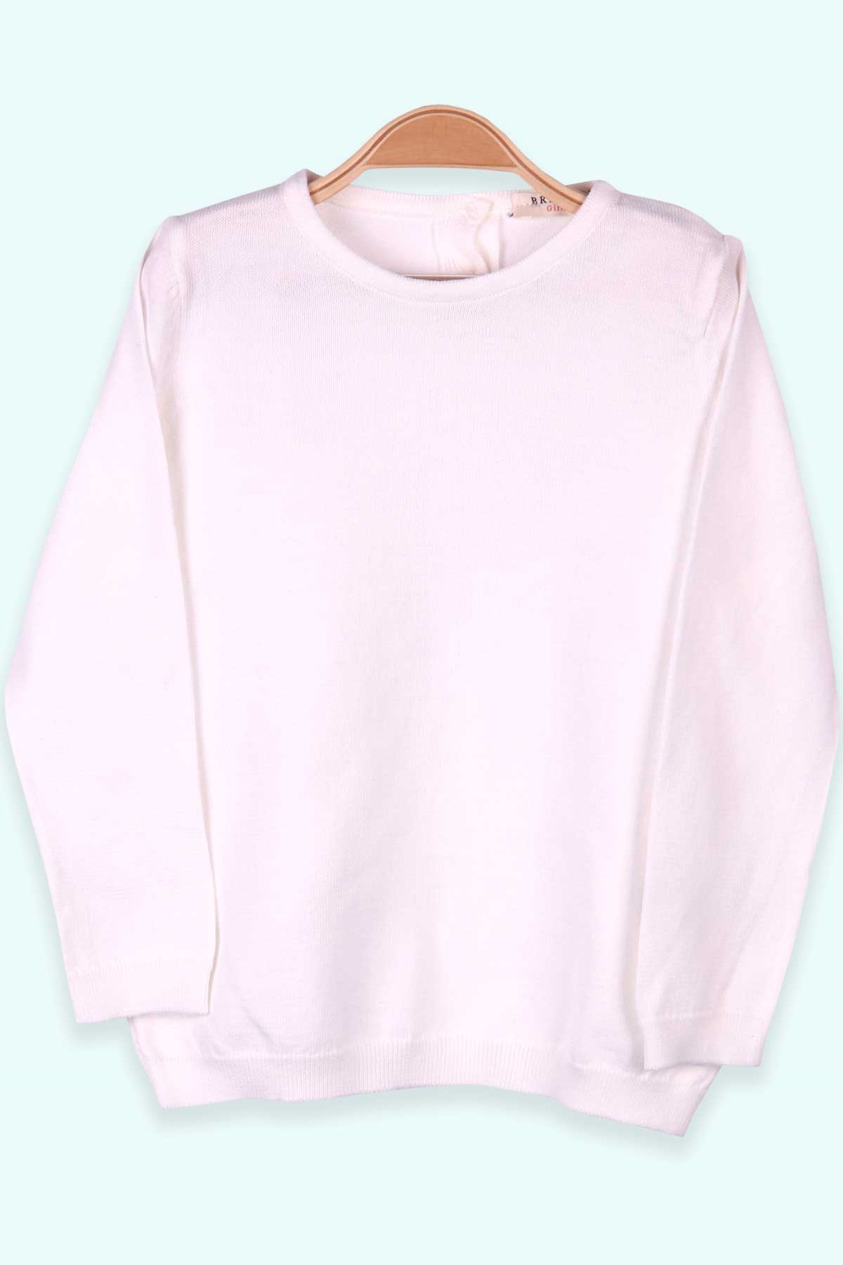 Breeze Kız Çocuk Triko Kazak Basic Ekru (6-14 Yaş)