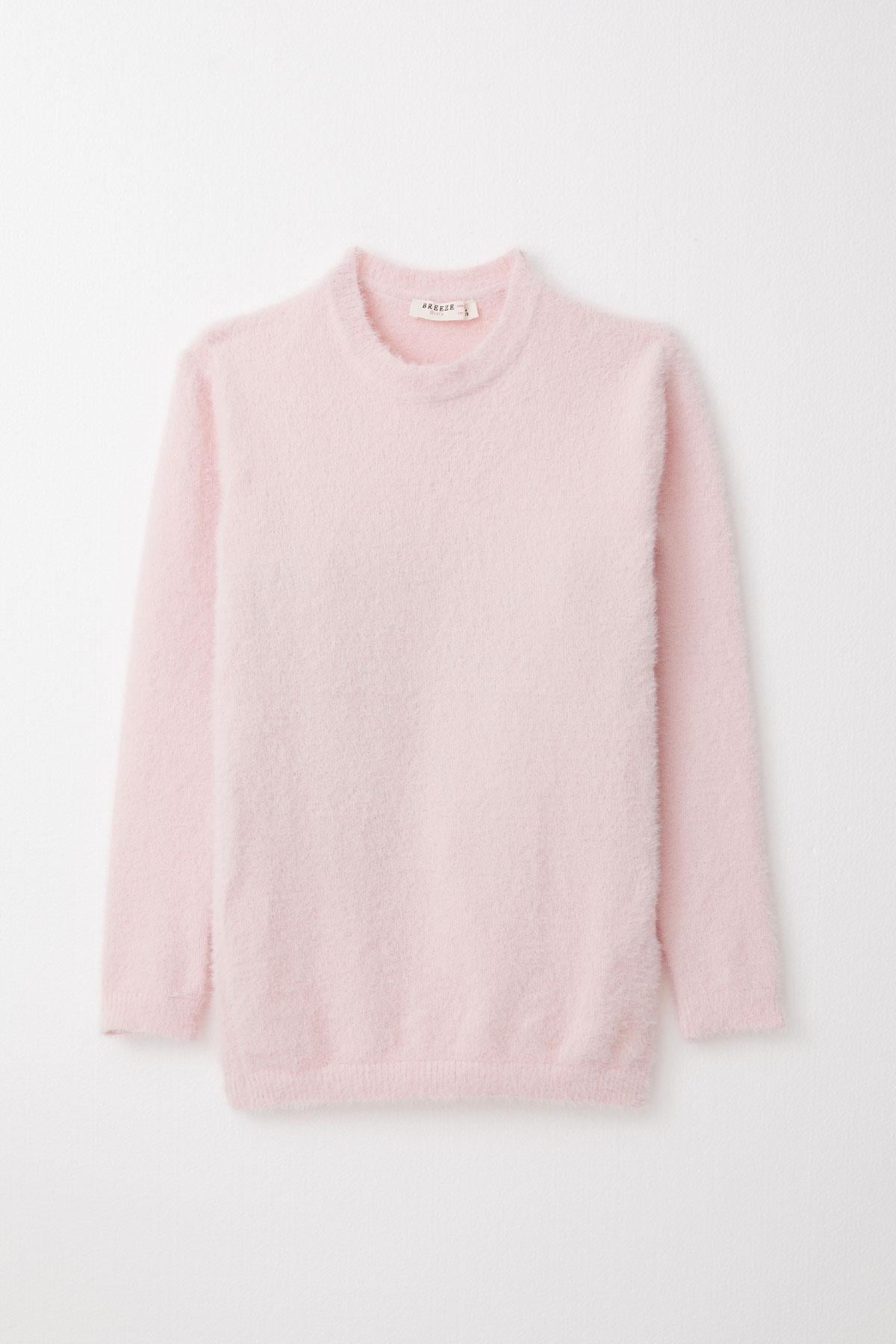 Breeze Kız Çocuk Triko Kazak Basic Pembe (8-14 Yaş)