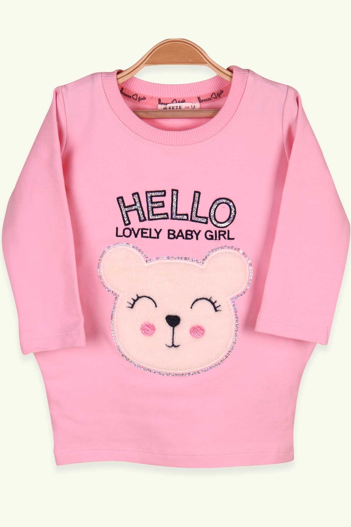 Breeze Kız Çocuk Tunik Ayıcıklı Peluşlu Pudra (1.5-5 Yaş)
