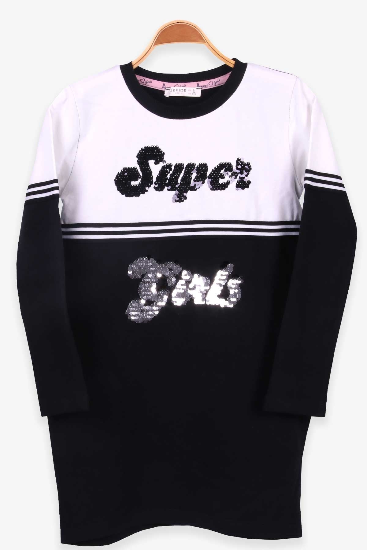 Breeze Kız Çocuk Tunik Pullu Nakışlı Siyah (6-12 Yaş)