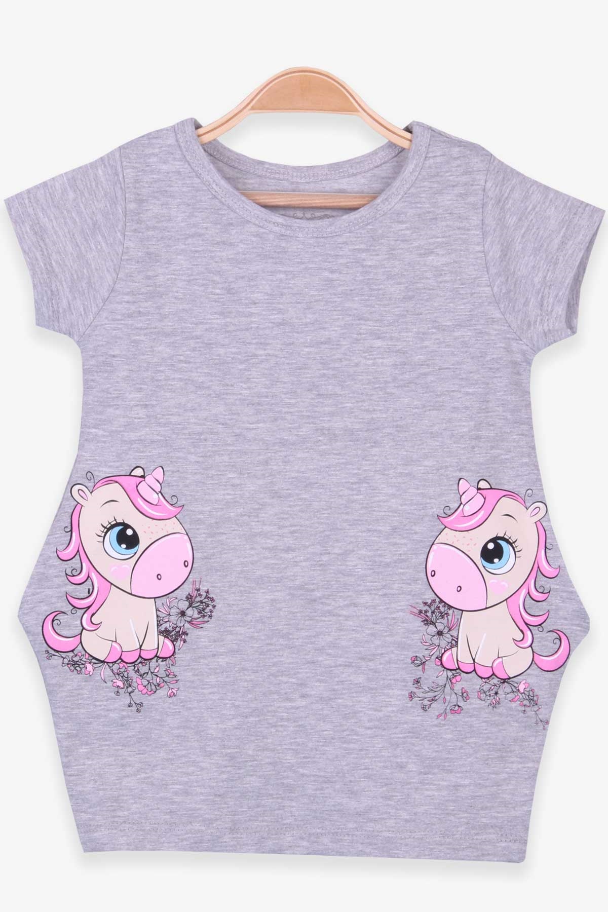 Breeze Kız Çocuk Tunik Unicorn Açık Gri Melanj (1.5-5 Yaş)
