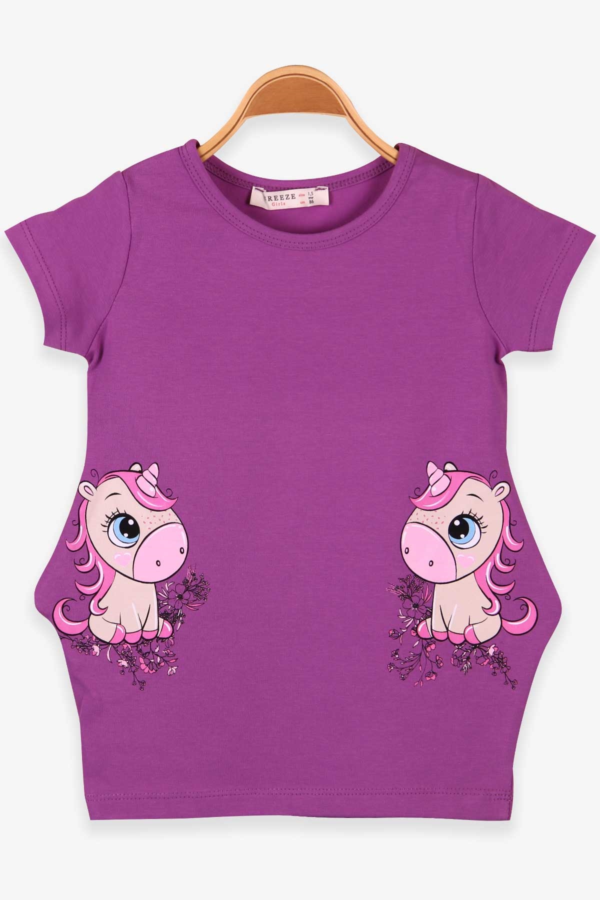 Breeze Kız Çocuk Tunik Unicorn Mor (1.5-5 Yaş)