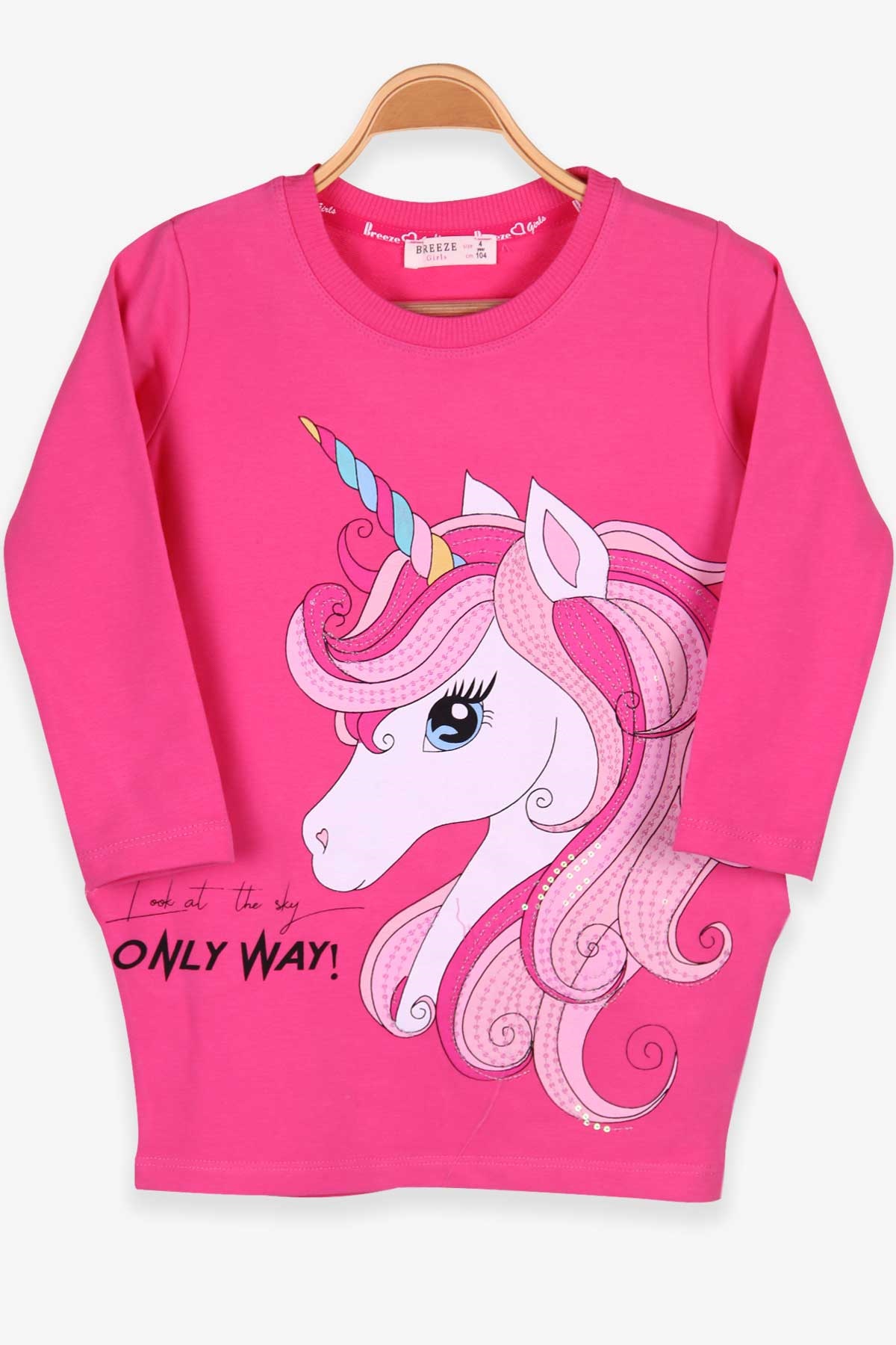 Breeze Kız Çocuk Tunik Unicorn Pembe (4 Yaş)