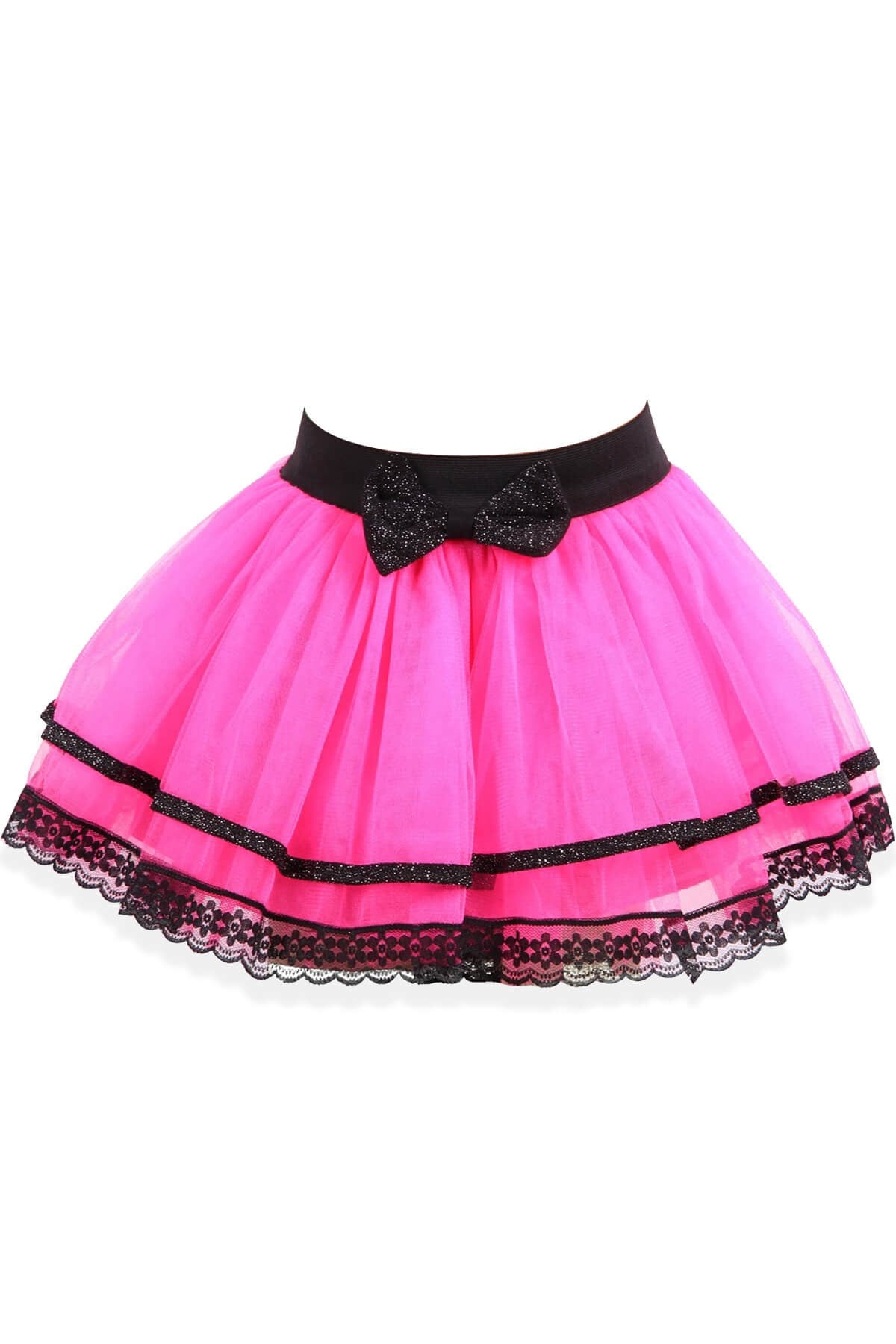 Breeze Kız Çocuk Tütü Etek Fiyonklu Neon Pembe (4-12 Yaş)