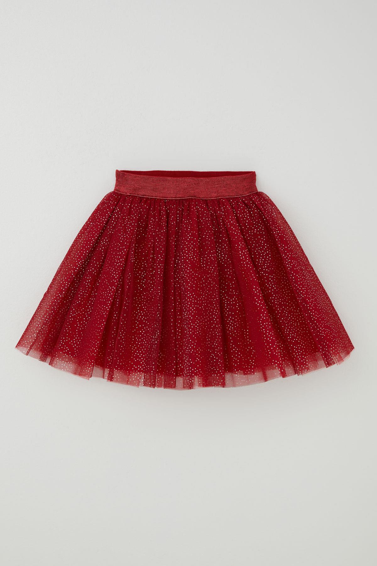 Breeze Kız Çocuk Tütü Etek Gri Sim Detaylı Kırmızı (5-10 Yaş)