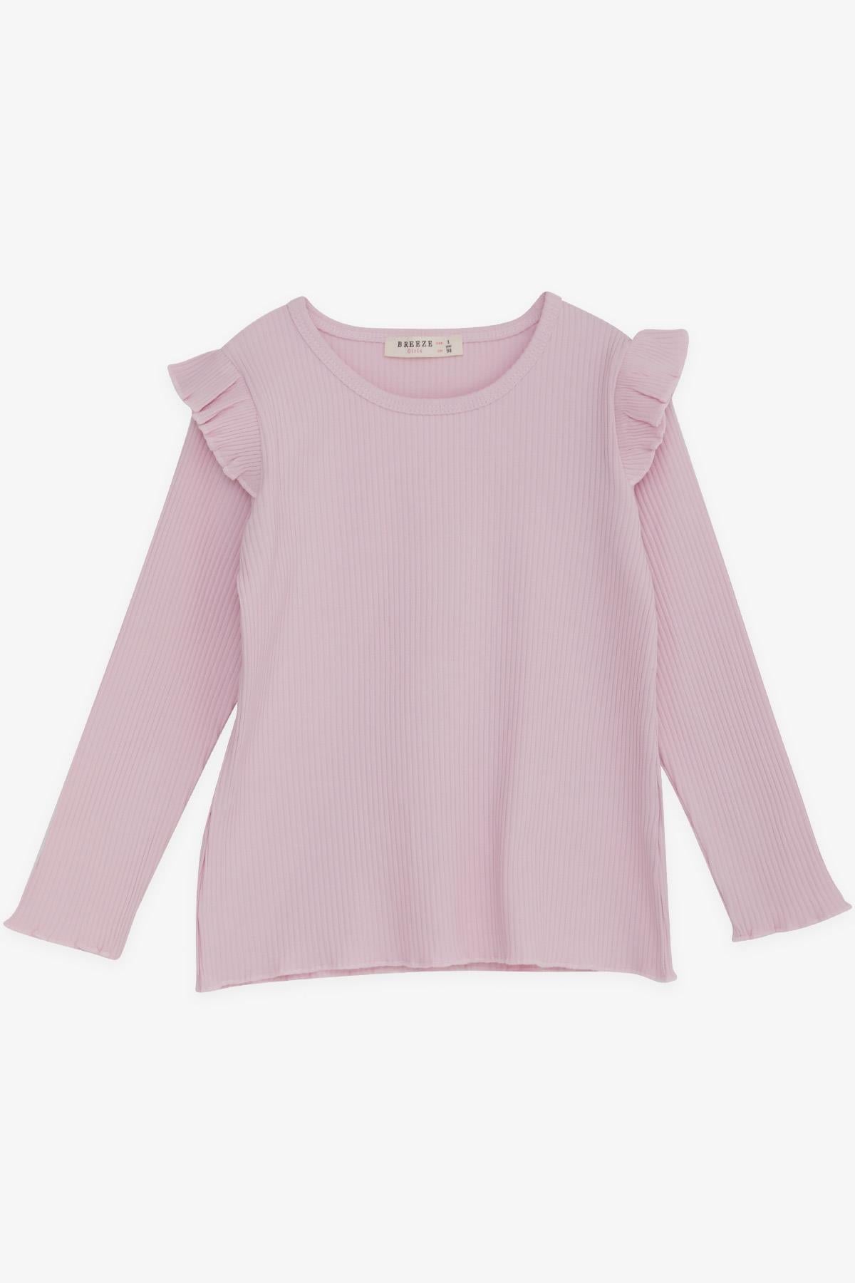 Breeze Kız Çocuk Uzun Kollu Bluz Fırfırlı Pembe (2-6 Yaş)