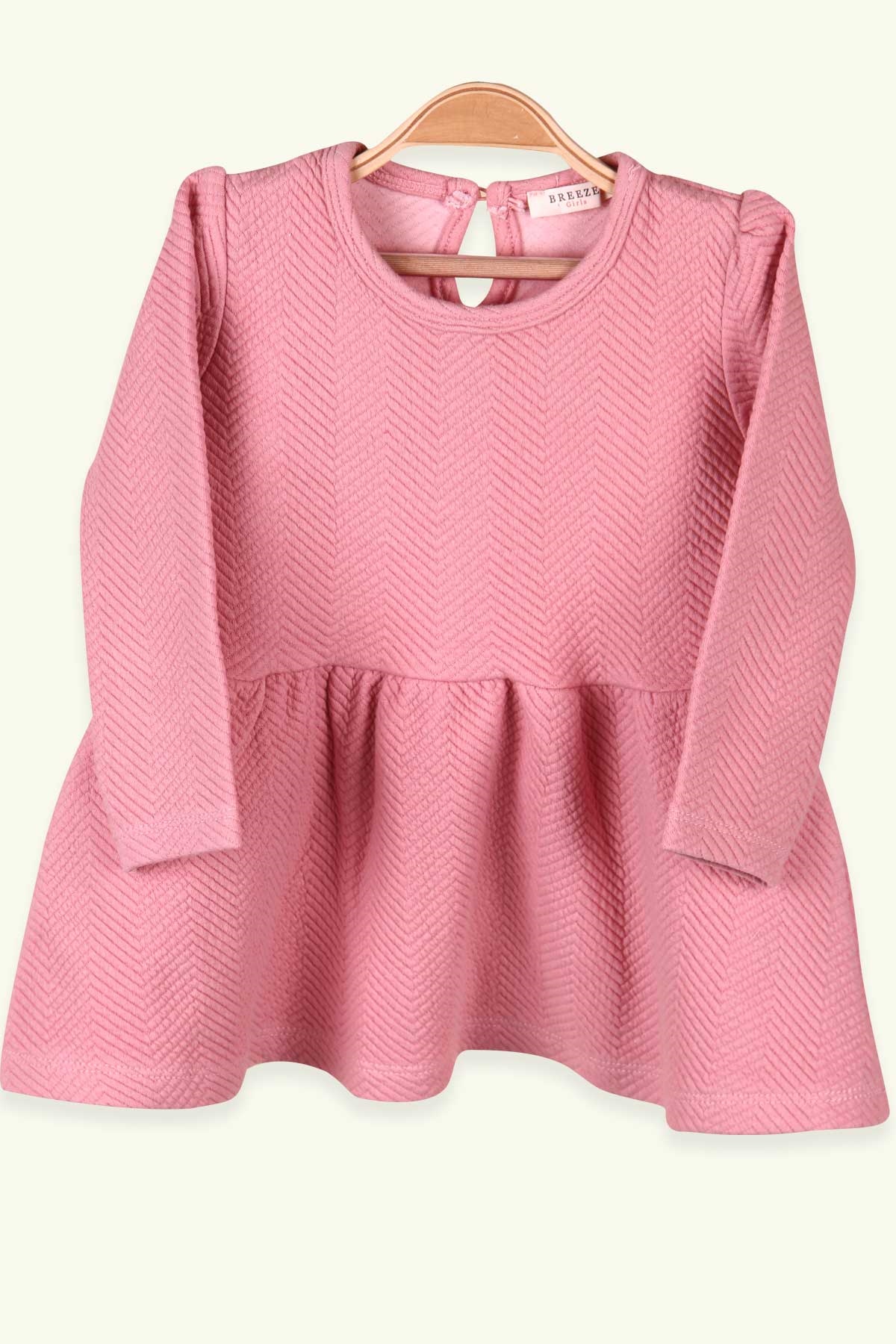 Breeze Kız Çocuk Uzun Kollu Elbise Basic Somon (1.5-5 Yaş)