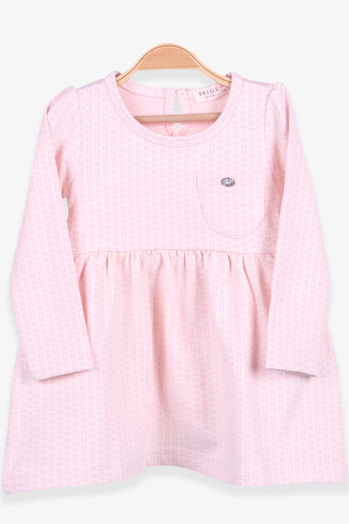 Breeze Kız Çocuk Uzun Kollu Elbise Desenli Pembe (1.5-5 Yaş)