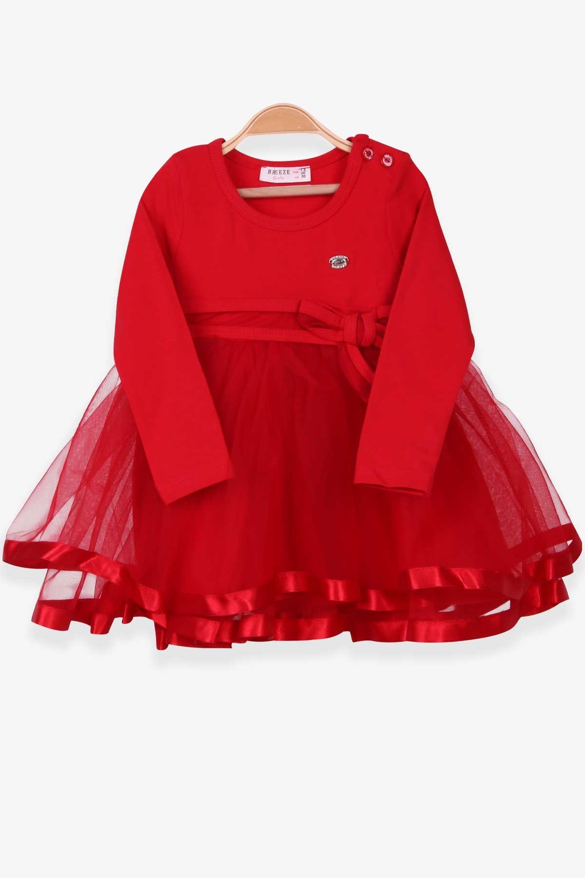 Kız Çocuk Uzun Kollu Elbise Fiyonklu Kırmızı (2 Yaş) - BREEZE