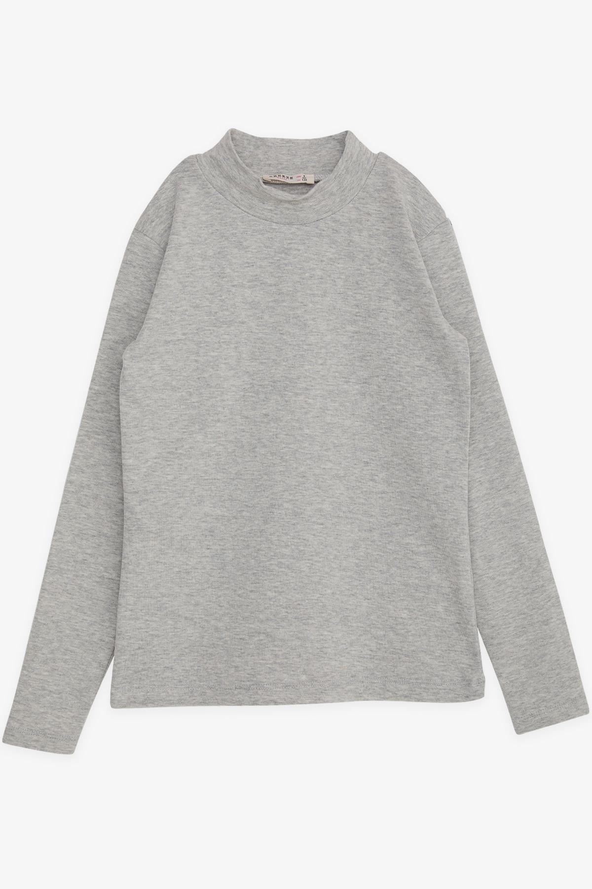 Breeze Kız Çocuk Uzun Kollu Tişört Basic Gri Melanj (5-8 Yaş)