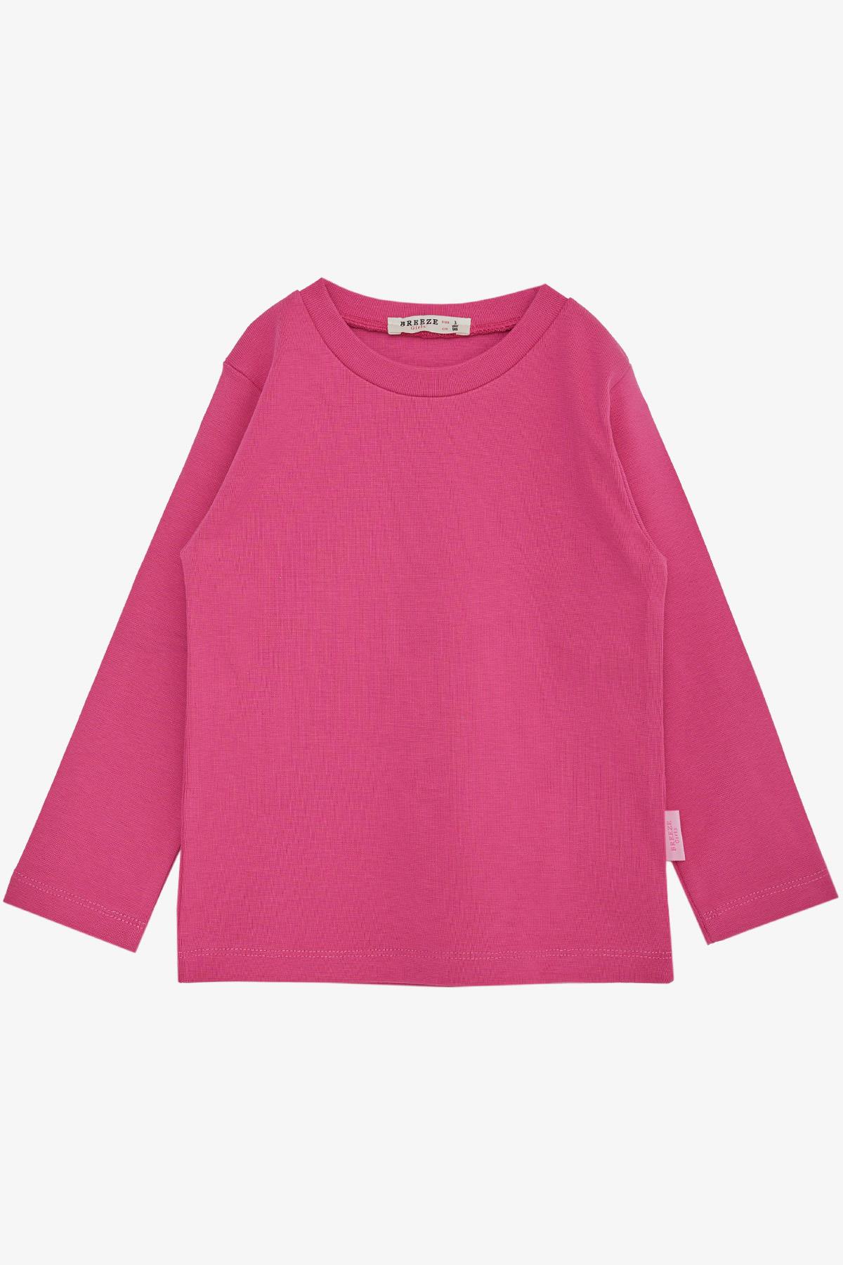 Breeze Kız Çocuk Uzun Kollu Tişört Basic Fuşya (1-4 Yaş)