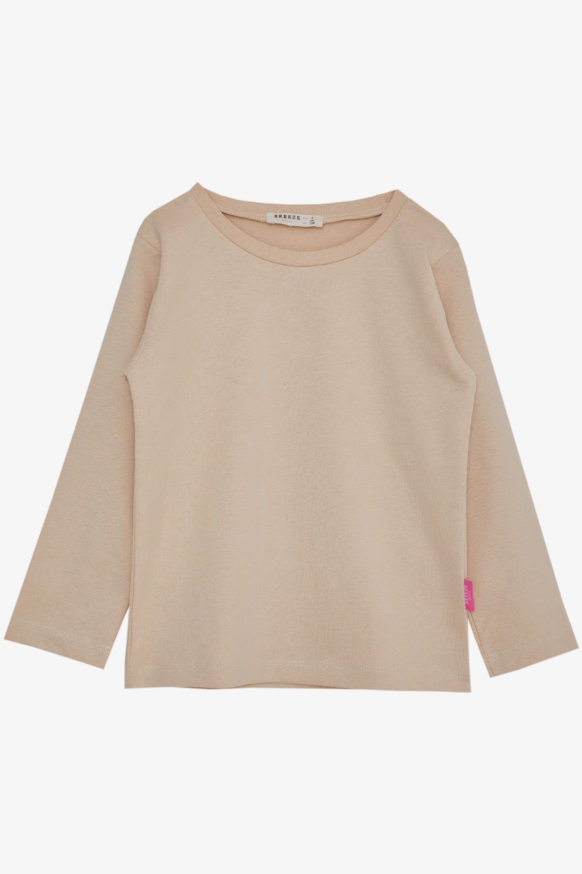 Breeze Kız Çocuk Uzun Kollu Tişört Basic Bej (1-4 Yaş)
