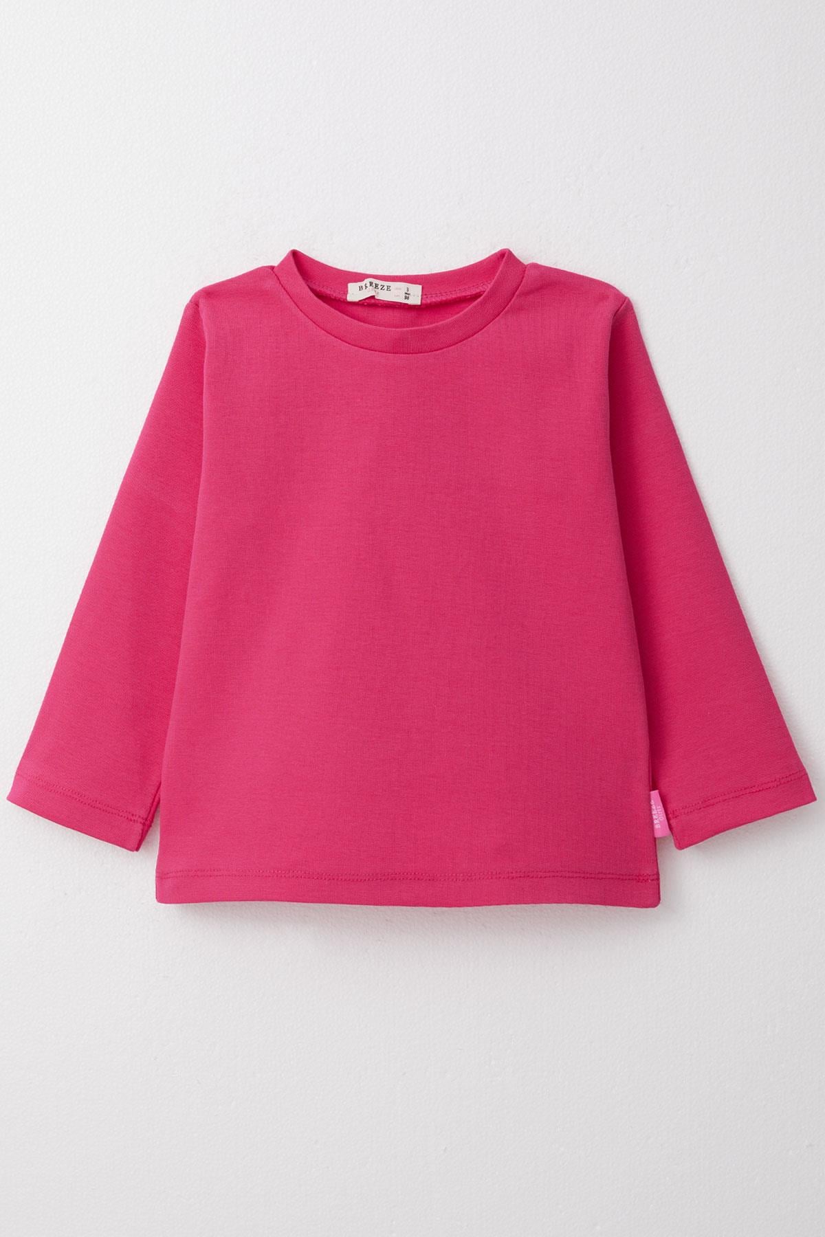 Breeze Kız Çocuk Uzun Kollu Tişört Basic Fuşya (1-4 Yaş)