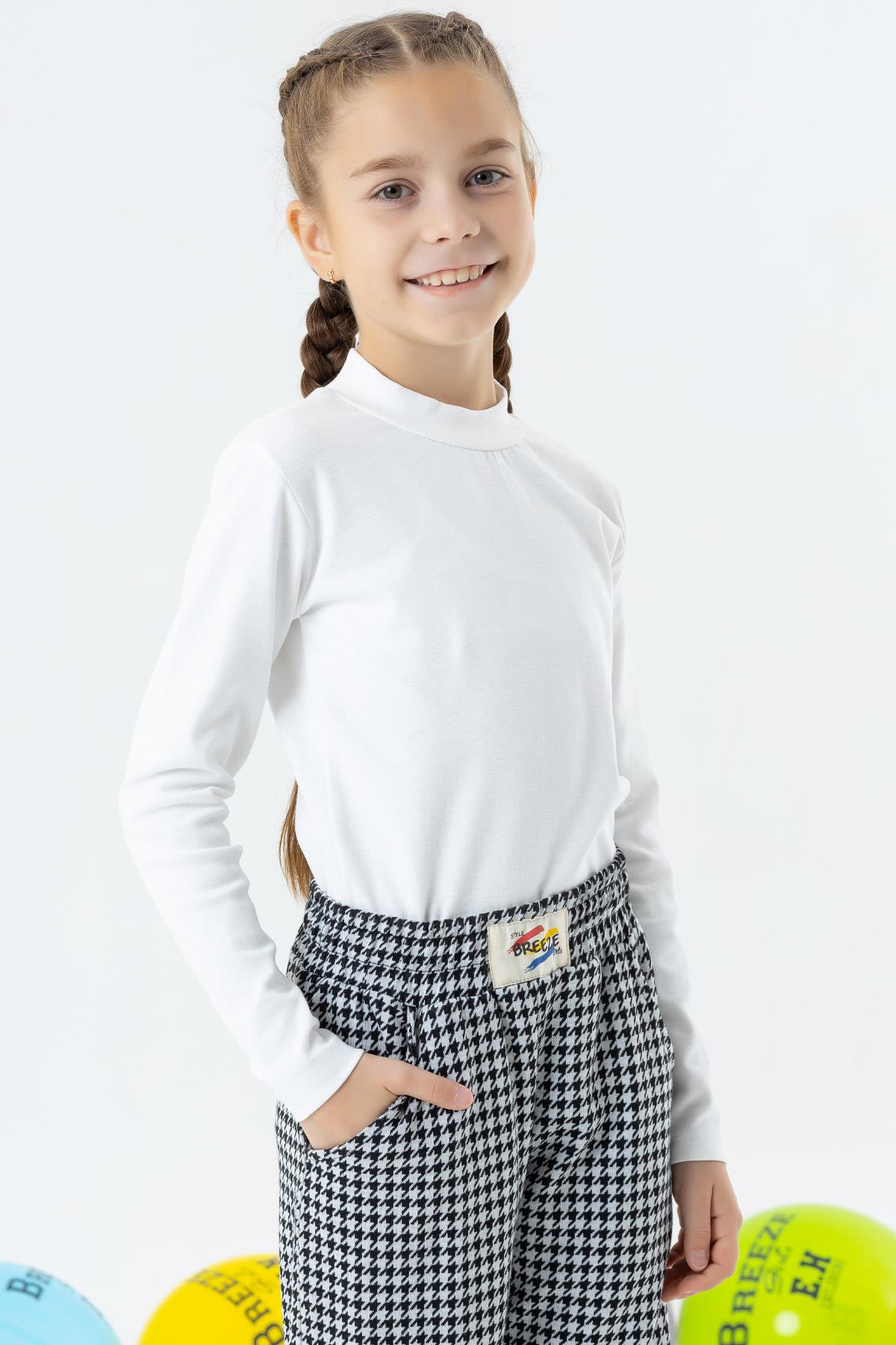 Breeze Kiz Çocuk Uzun Kollu Tisört Basic Beyaz (5-7 Yaş)