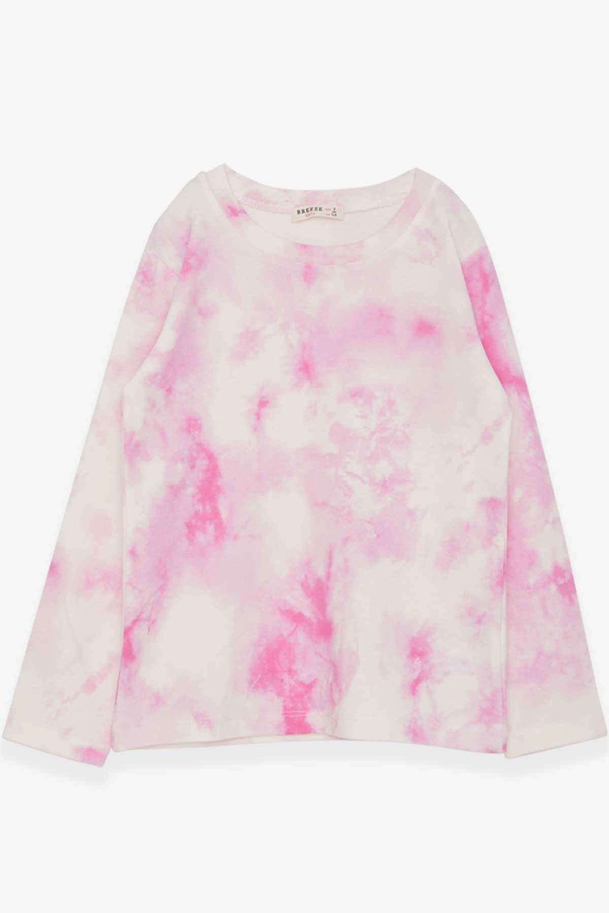 Breeze Kız Çocuk Uzun Kollu Tişört Batik Desenli Pembe (5-12 Yaş)