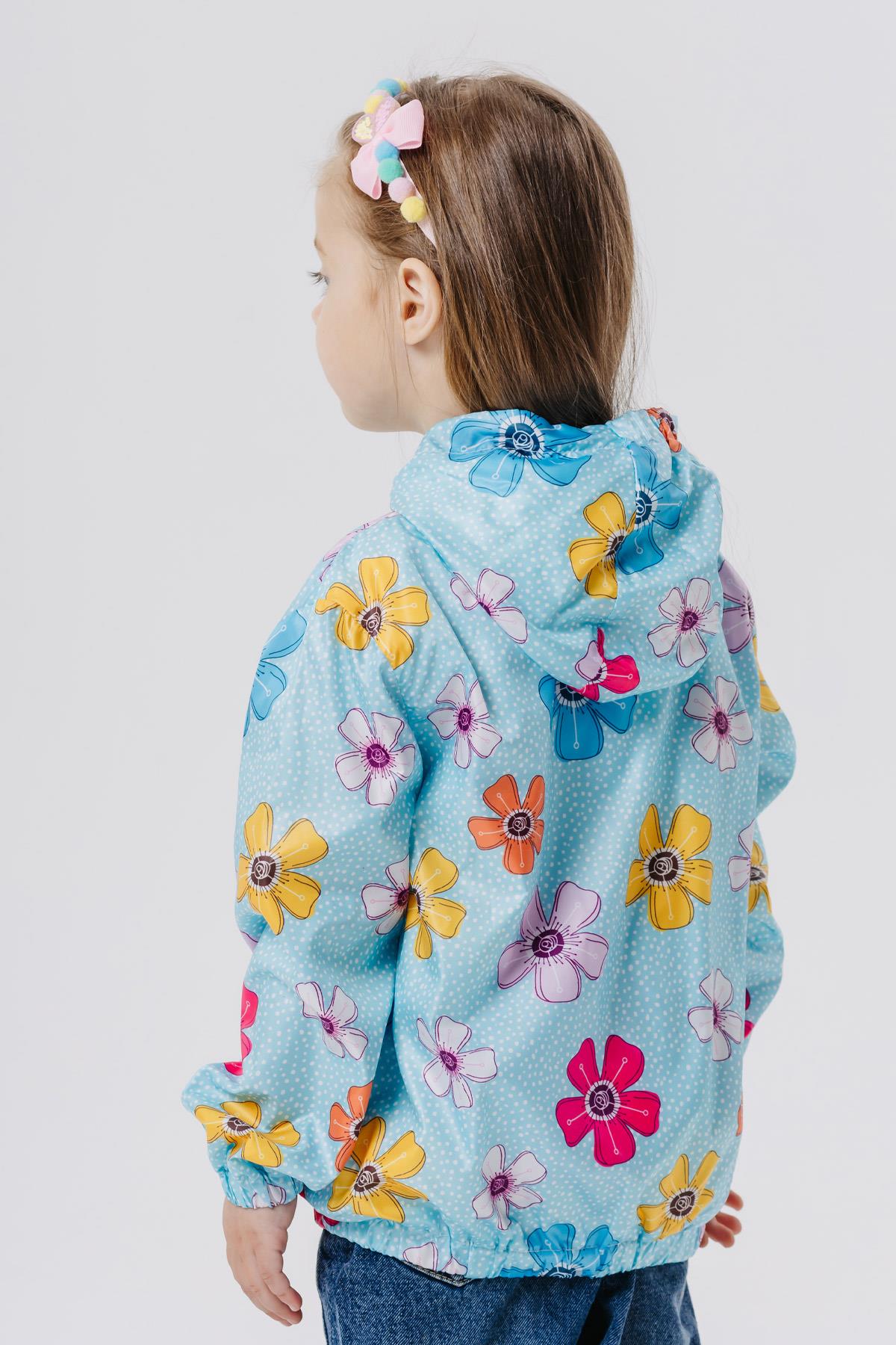 Kız Çocuk Yağmurluk Çiçek Desenli Turkuaz 1-5 Yaş - Sıcacık Dış Giyim |  Breeze