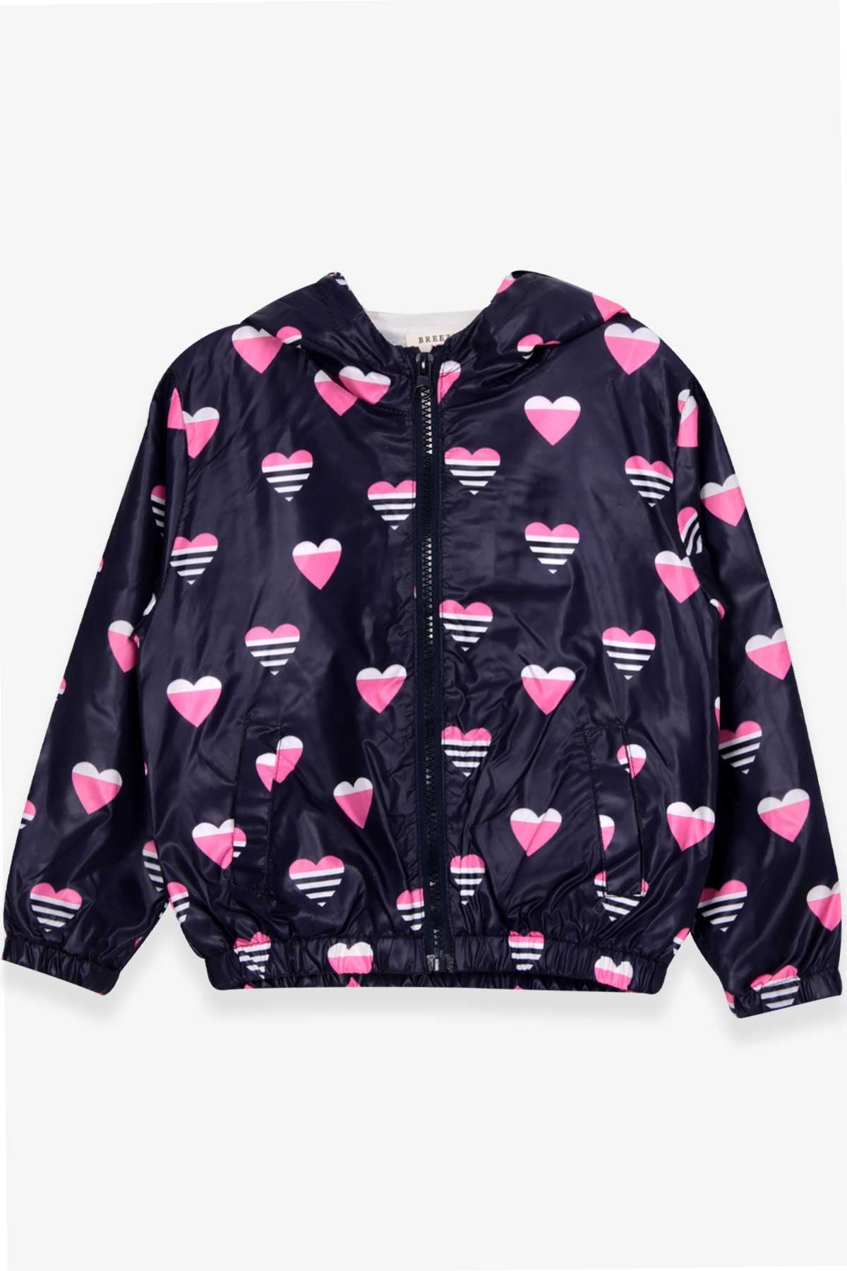 Breeze Kız Çocuk Yağmurluk Kalp Desenli Mor (1-6 Yaş)