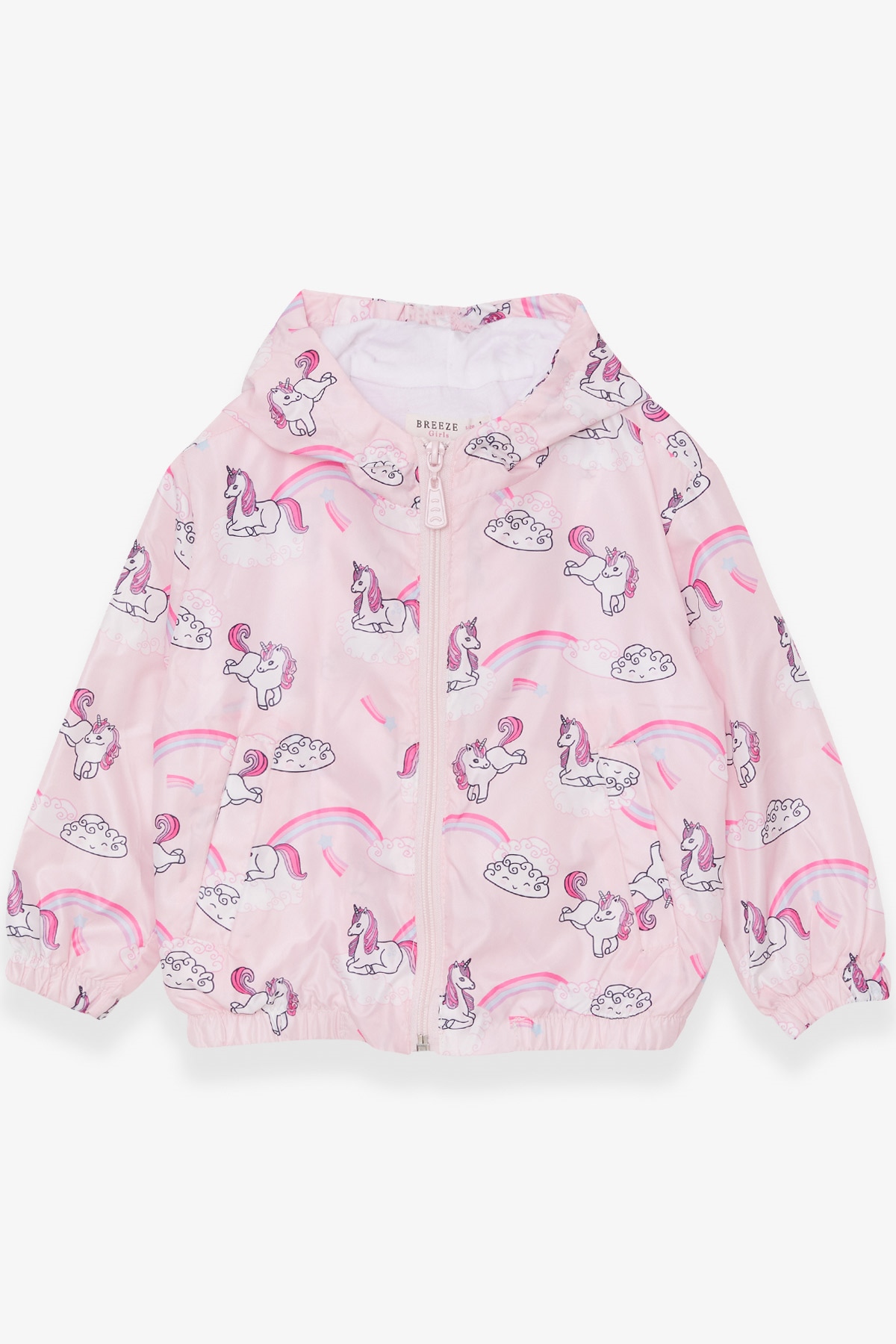 Breeze Kız Çocuk Yağmurluk Unicorn Desenli Pudra (1-6 Yaş)