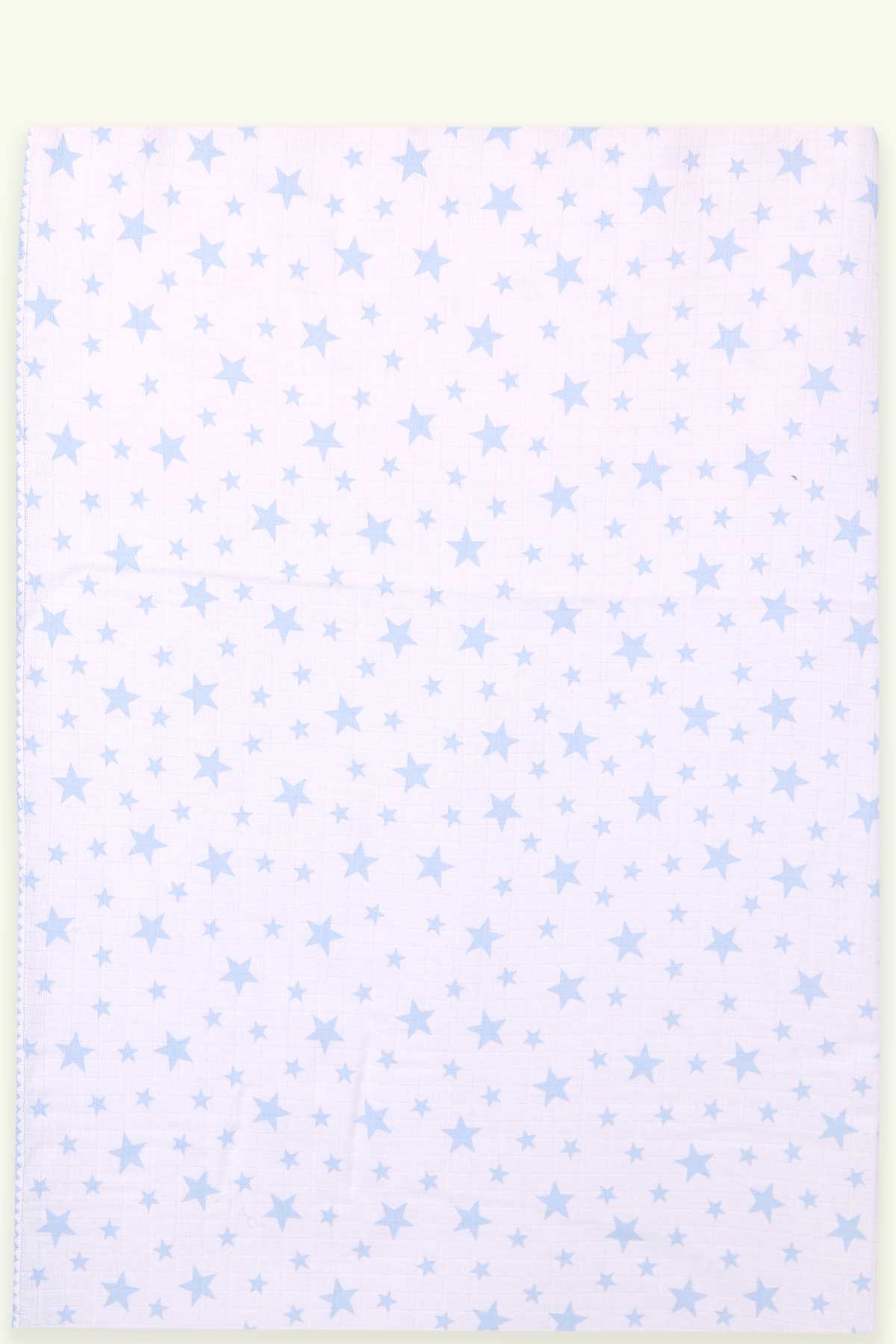 Breeze Müslin Yenidoğan Bebek Battaniyesi Yıldızlı Ekru (95 x 95 cm)