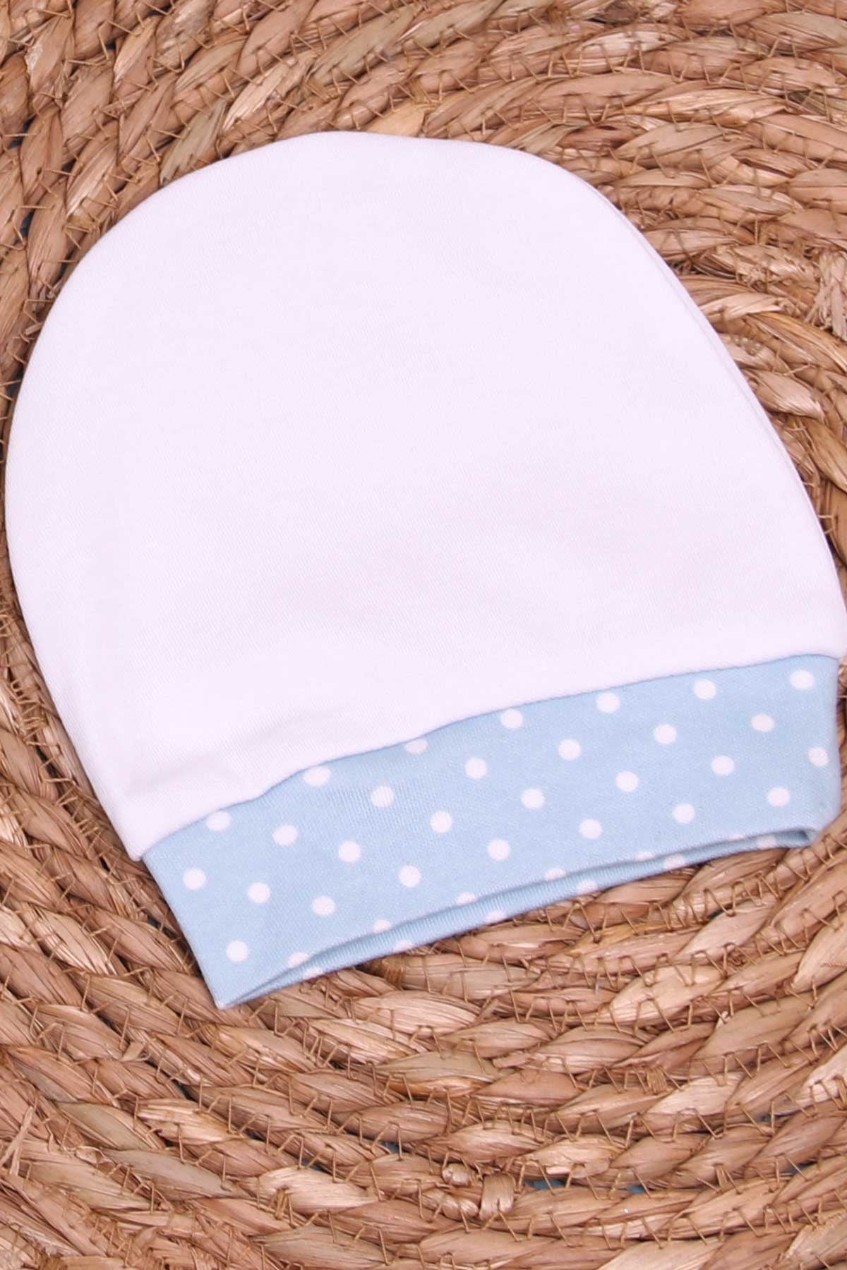 Breeze Yeni Doğan Bebek Şapkası Puantiyeli Ekru (Standart)