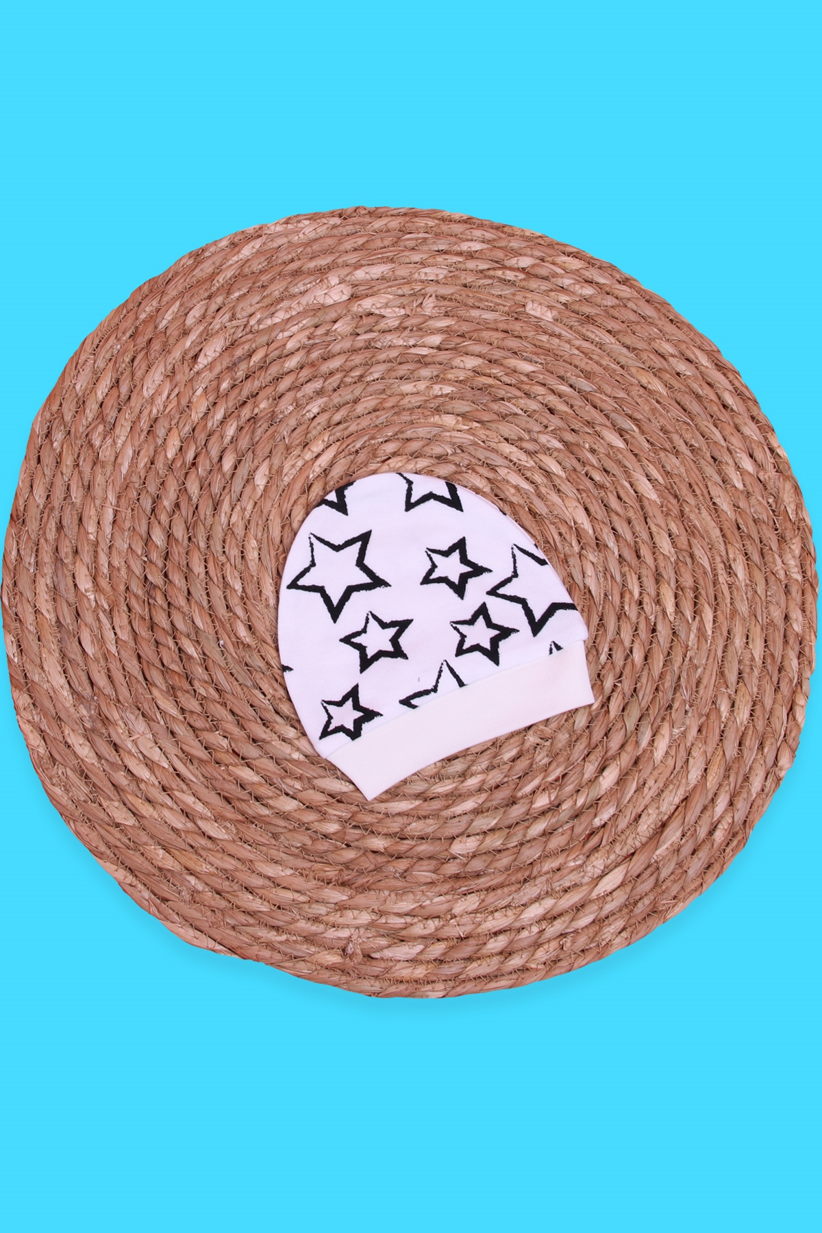 Breeze Yeni Doğan Bebek Şapkası Yıldız Desenli Beyaz (Standart)