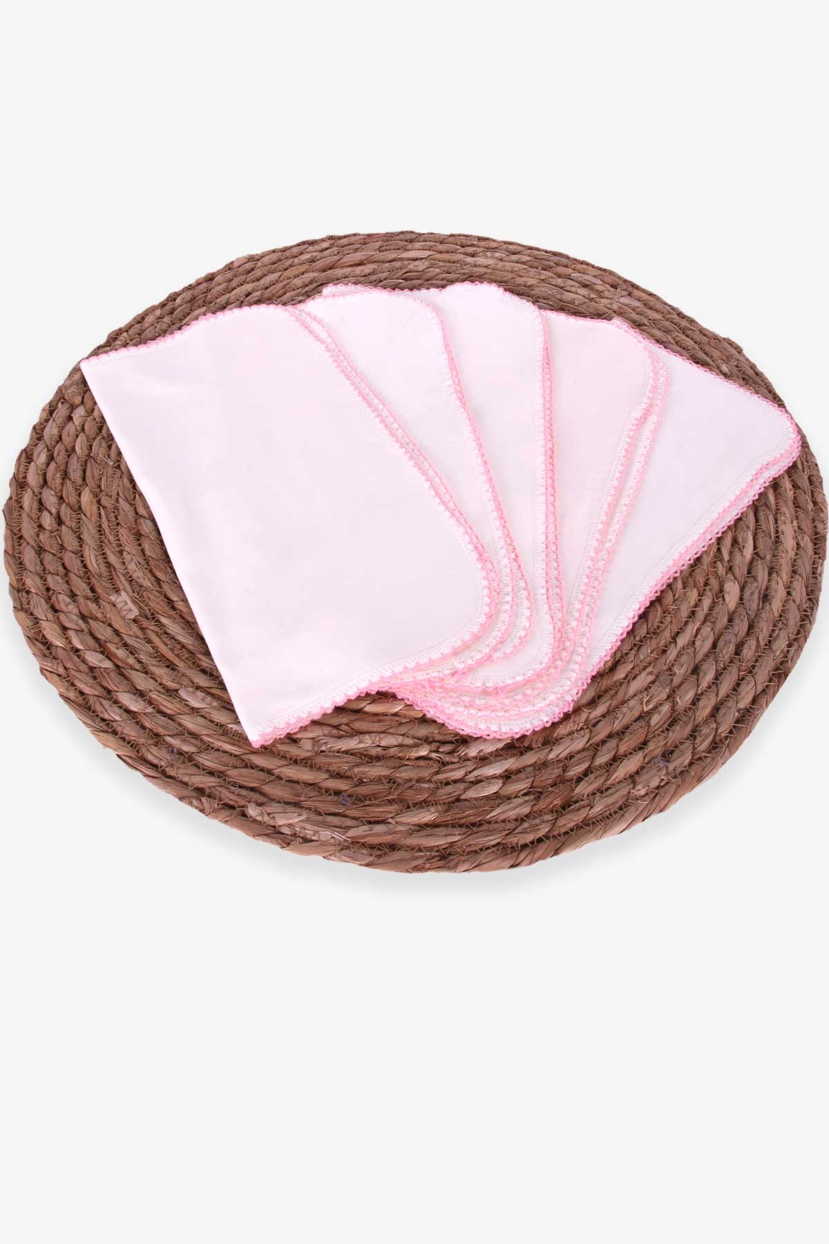 Breeze Yenidoğan Bebe Ağız Mendili 5 li Kroşetalı Krem