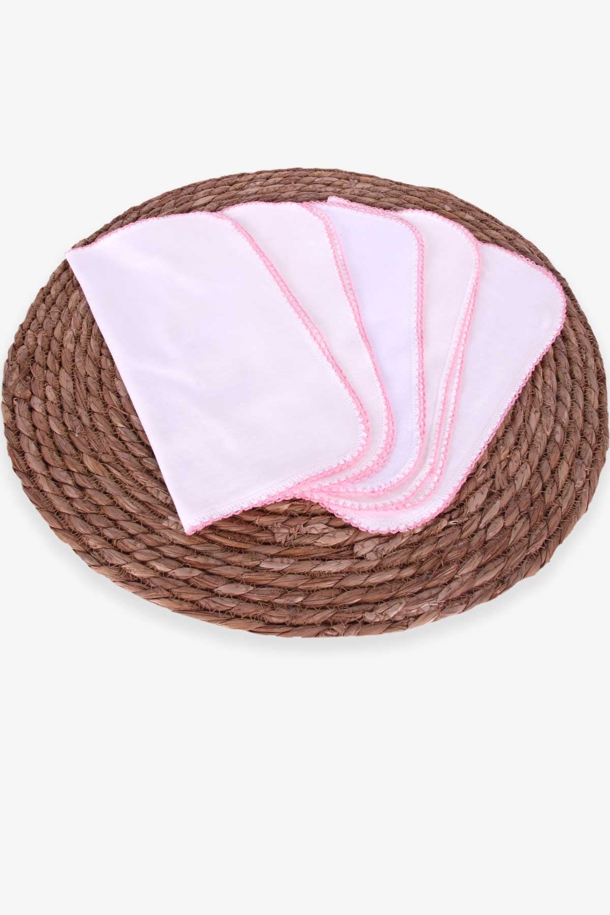 Breeze Yenidoğan Bebe Ağız Mendili 5 li Kroşetalı Ekru