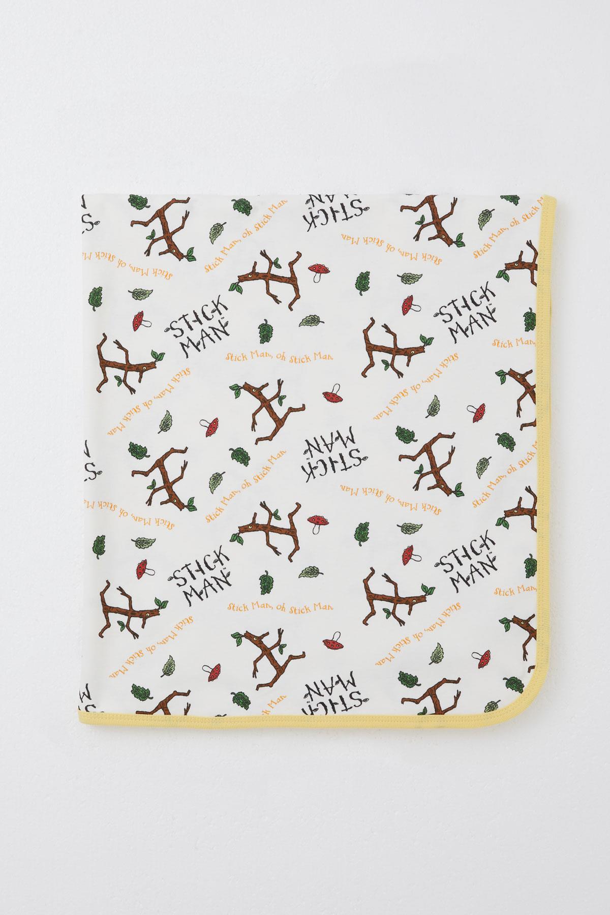 Breeze  Yenidoğan Bebek Battaniyesi Ağaç Adam Desenli Beyaz (Standart)