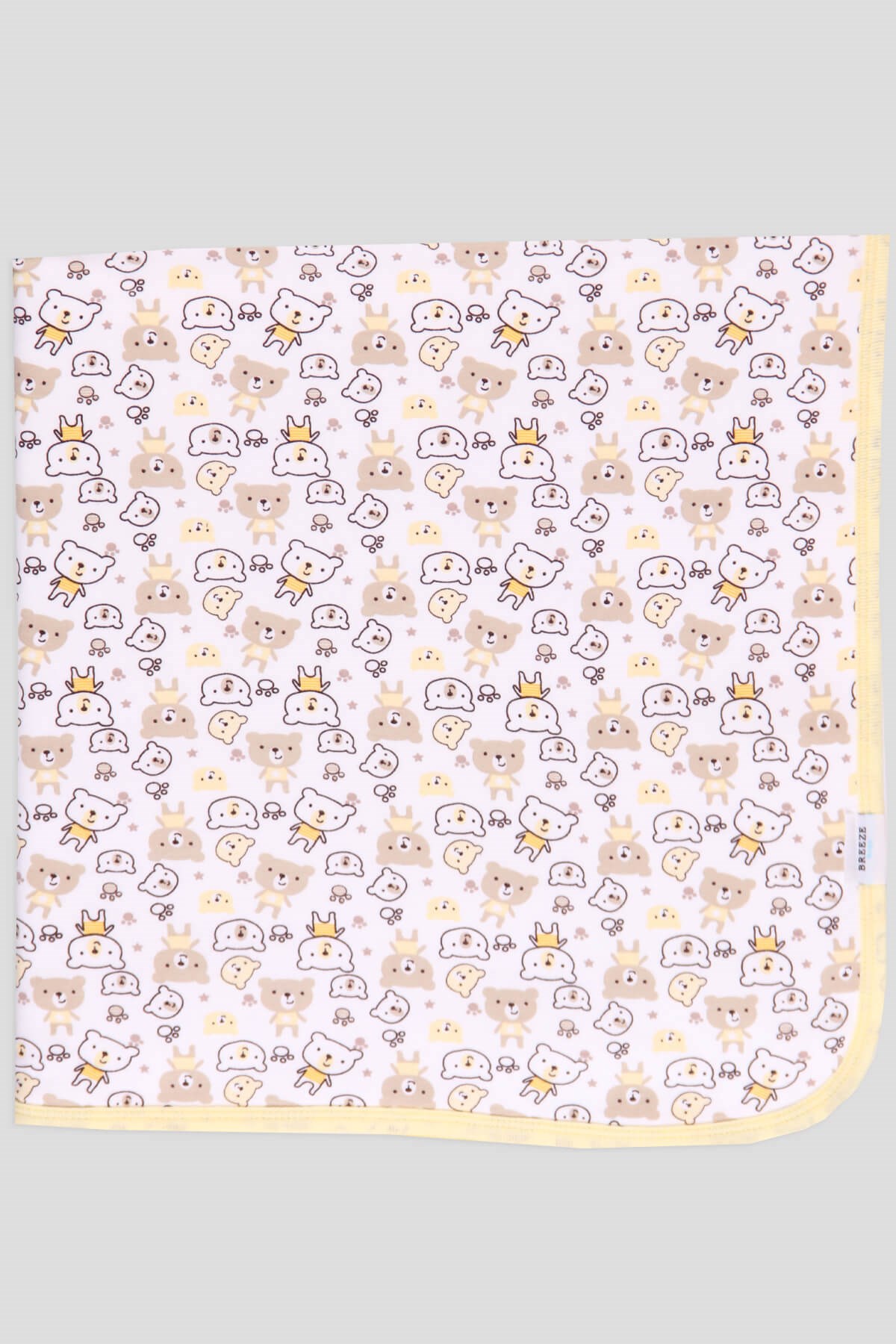 Breeze Yenidoğan Bebek Battaniyesi Ayıcıklı (74 x 87 ) Sarı (Standart)
