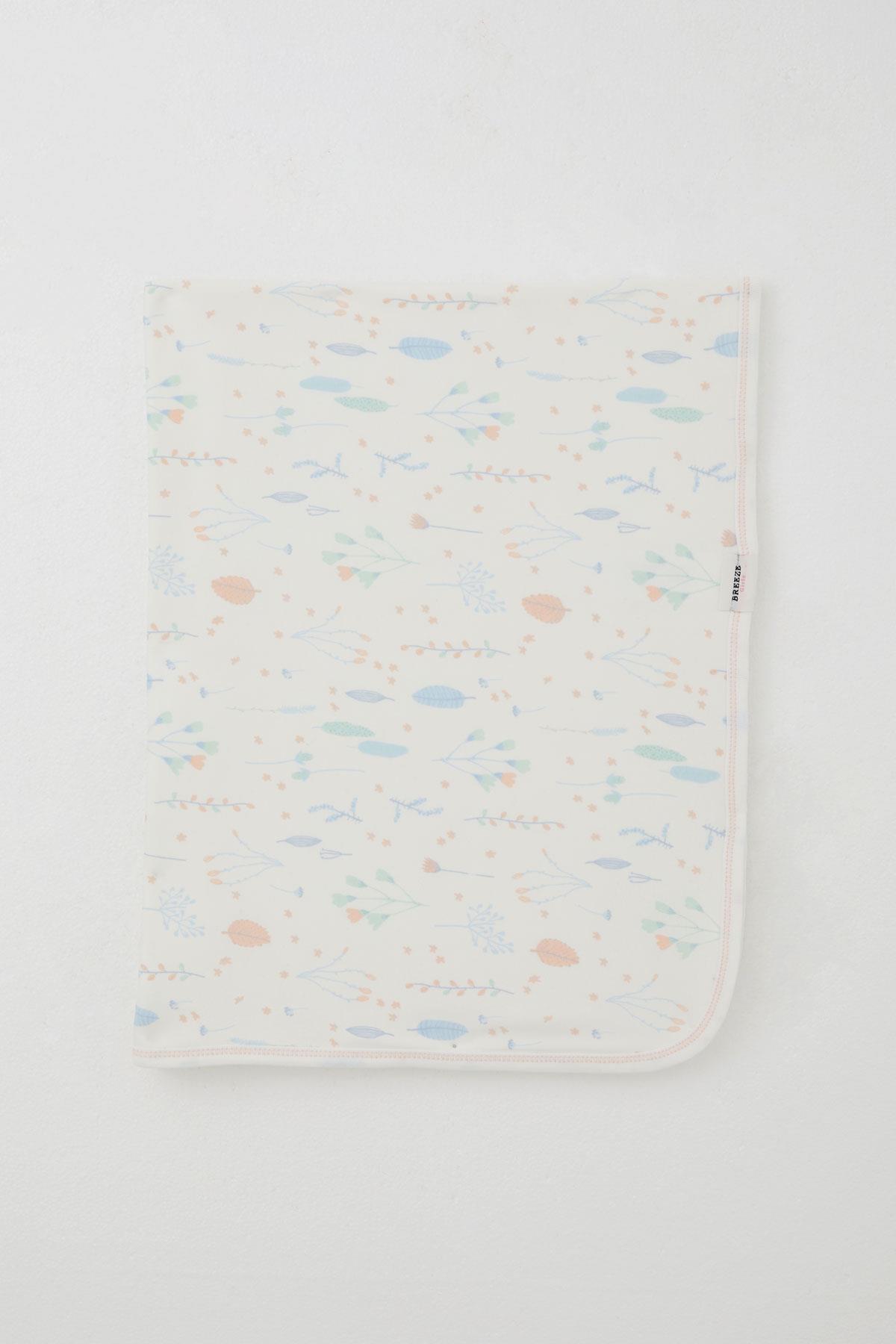 Breeze  Yenidoğan Bebek Battaniyesi Bahar Temalı Çiçek Desenli Ekru (81 x 88 cm)