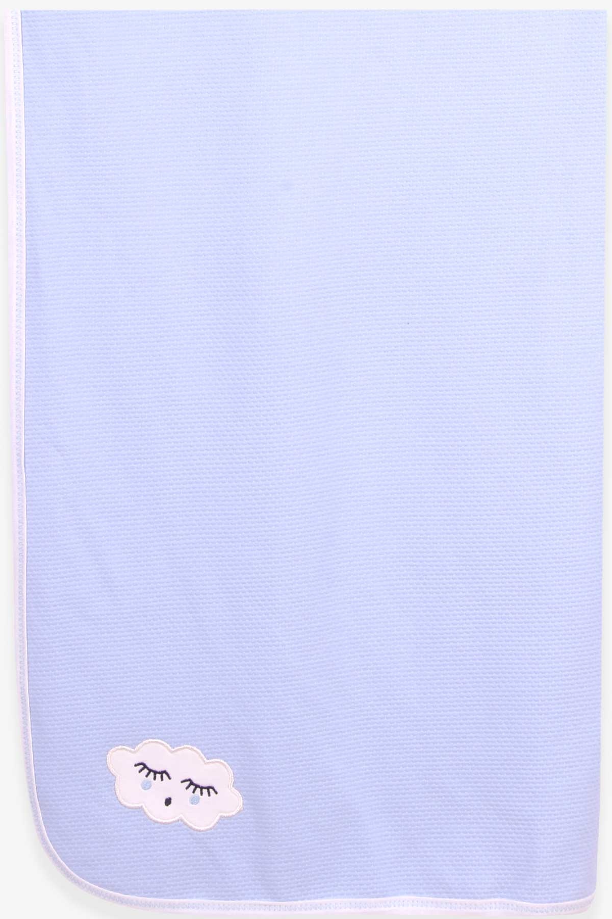 Breeze Yenidoğan Bebek Battaniyesi Bulut Nakışlı Açık Mavi (75 x85)