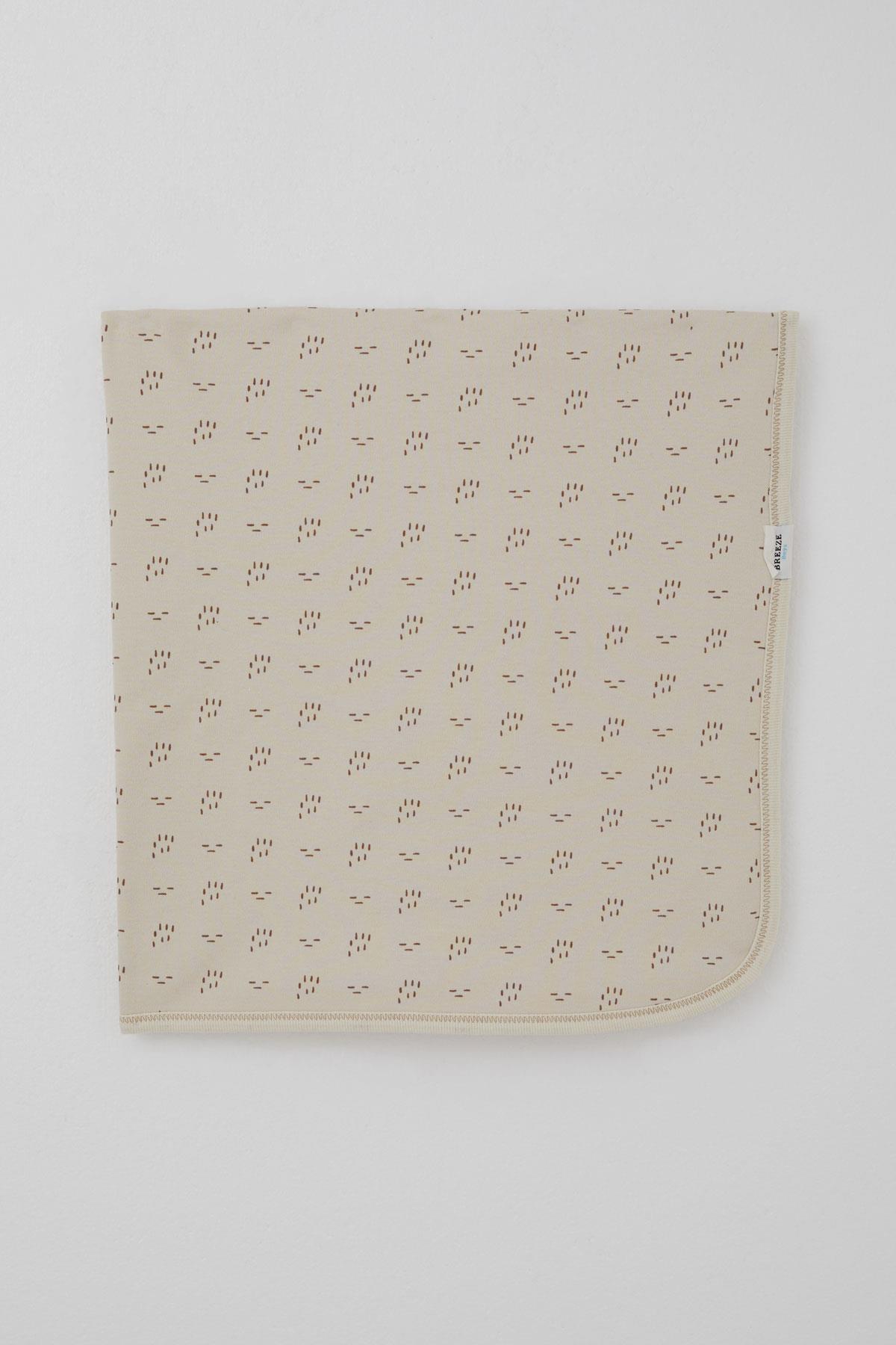 Breeze  Yenidoğan Bebek Battaniyesi Desenli Bej (76 x 87 cm)