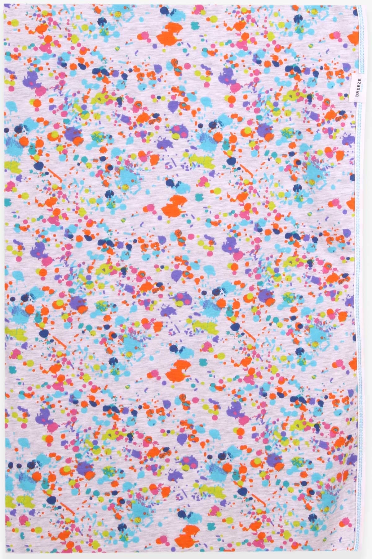 Breeze Yenidoğan Bebek Battaniyesi Ebruli Renkli Desenli Gri Melanj (75 x85)