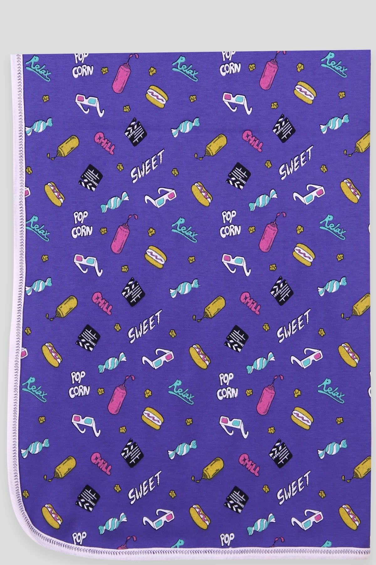 Breeze Yenidoğan Bebek Battaniyesi Hamburgerli (76 x 88 ) Mor