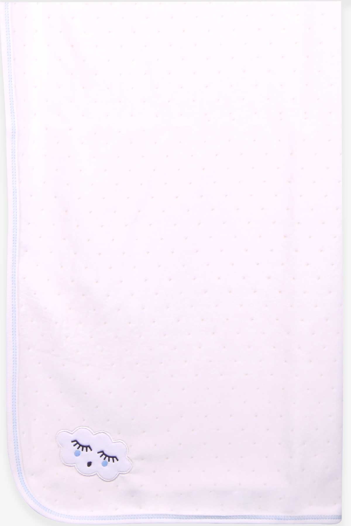 Breeze Yenidoğan Bebek Battaniyesi Kadife Nakışlı Ekru (75 x 85 cm)